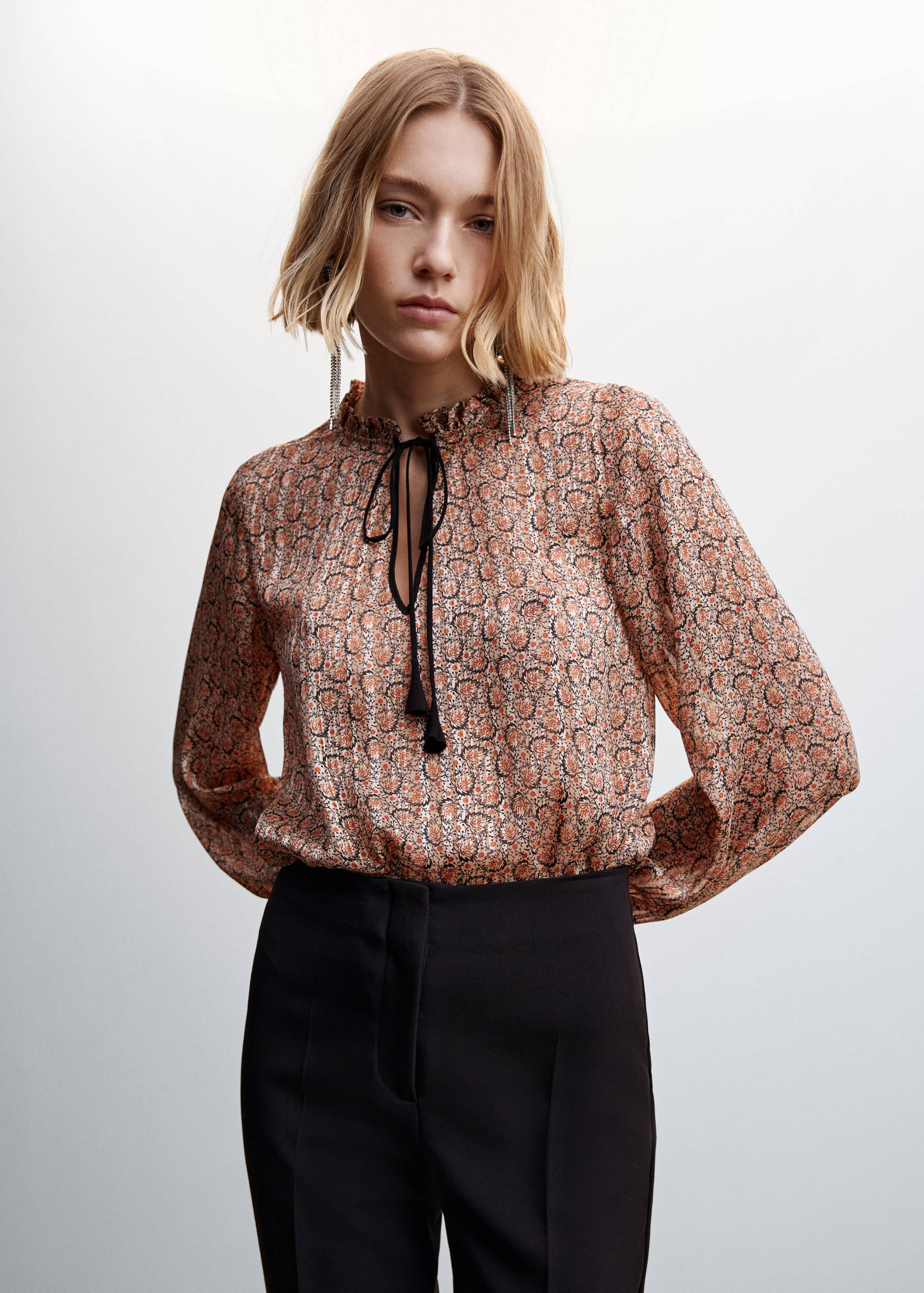 Bow printed blouse - Medium plane