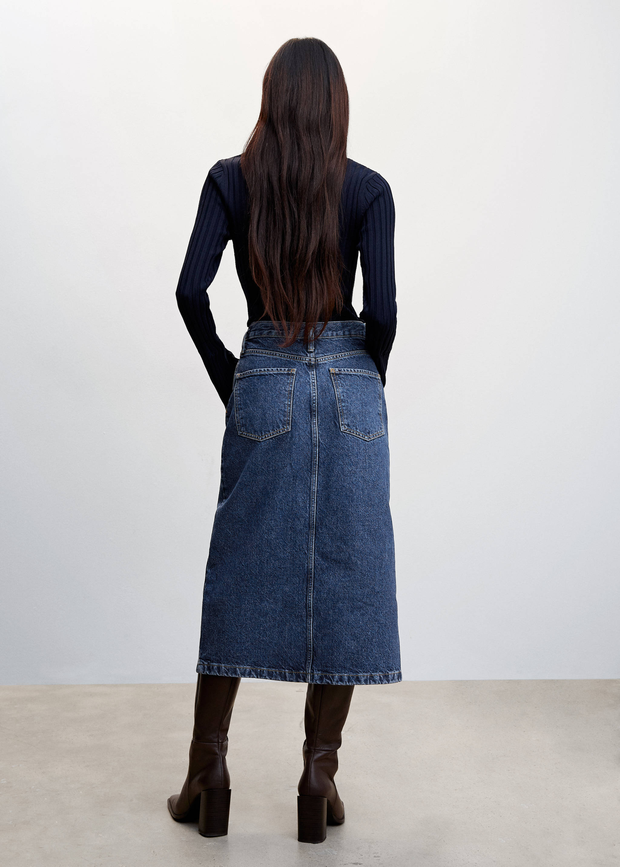 Falda midi denim - Reverso del artículo