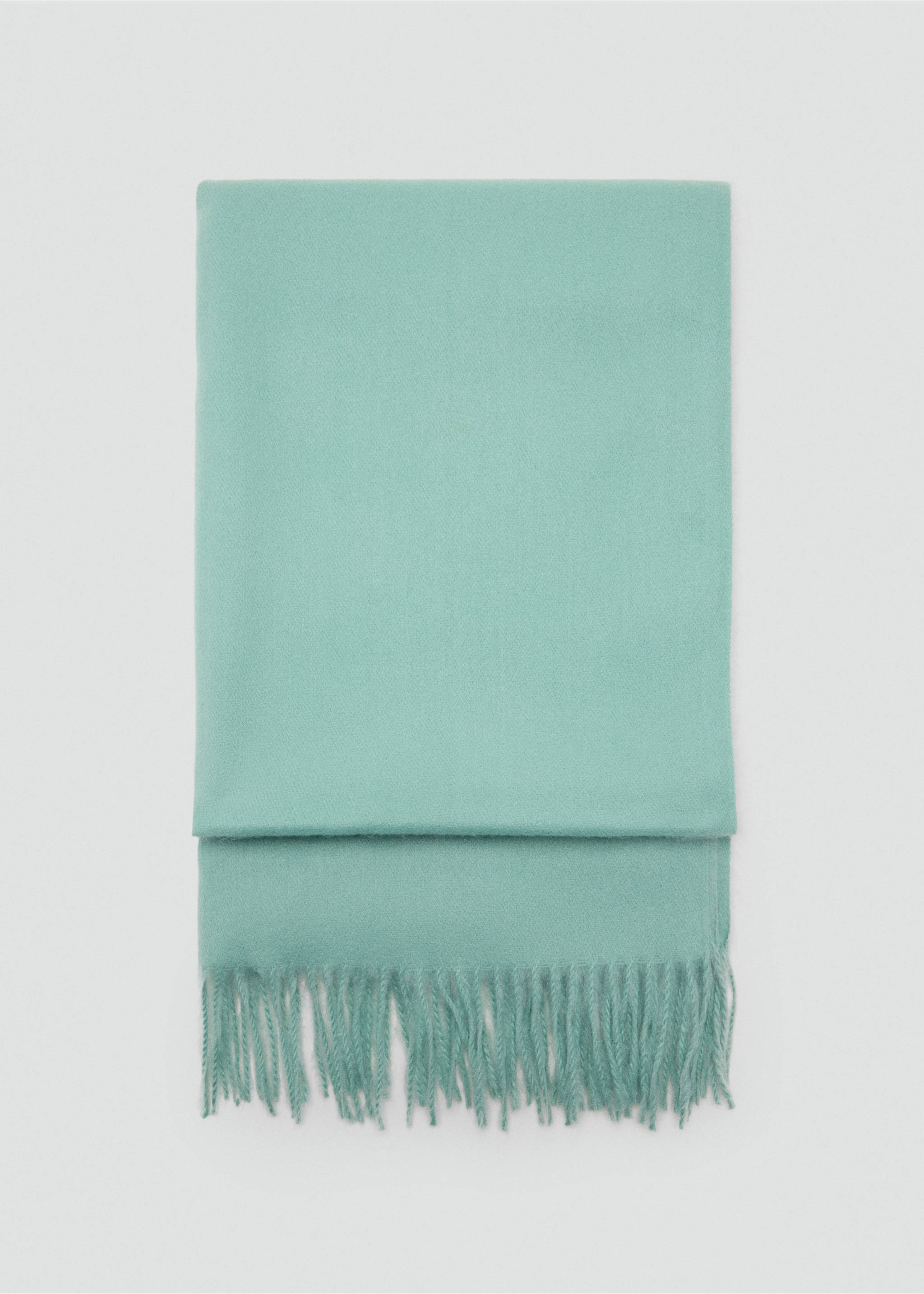 Mint green scarf with fringed edges., Mint Green. Ref: 47071332-00.