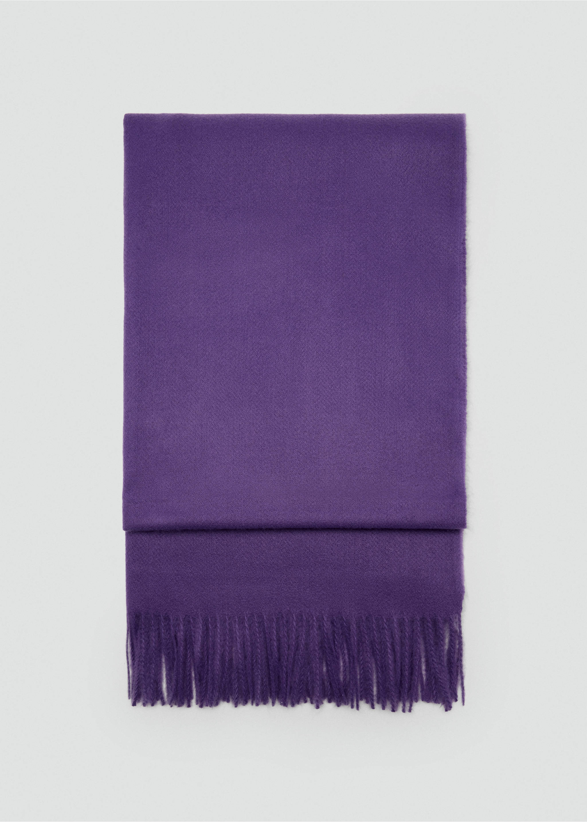 Purple scarf with fringe detail in a still-life shot., Purple. Ref: 47071332-00.