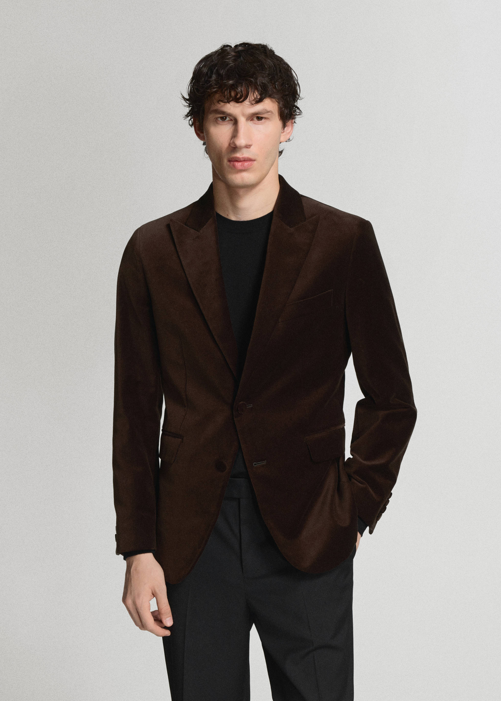 Blazer 100 % coton, velours - Plan moyen