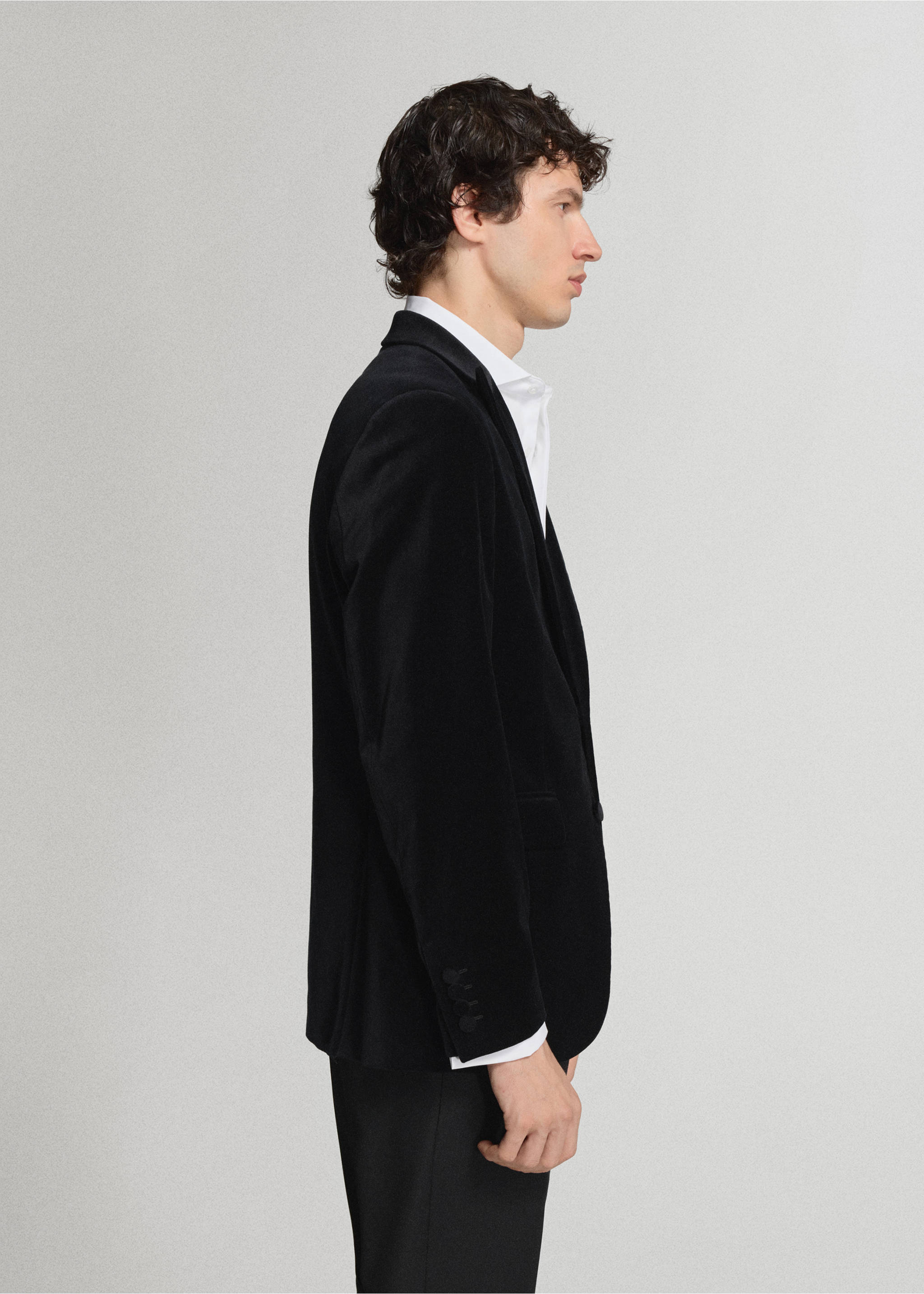 Blazer 100 % coton, velours - Détail de l'article 2, Noir. Ref: 47071336-00.