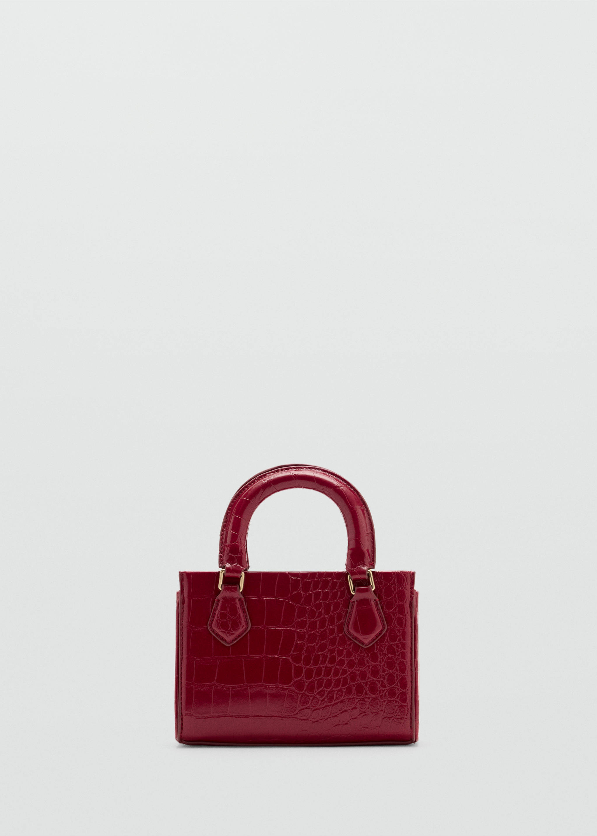 Burgundy red crossbody bag with a glossy crocodile-skin pattern and gold hardware., Red. Ref: 47071340-00.