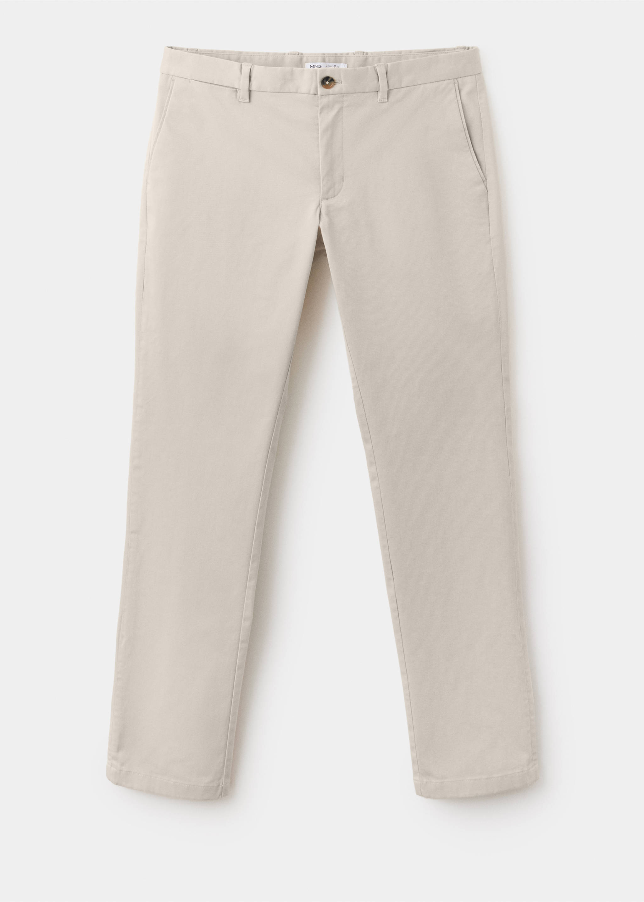 Beige men's trousers with belt loops and side pockets., Ecru. Ref: 47071351-00.