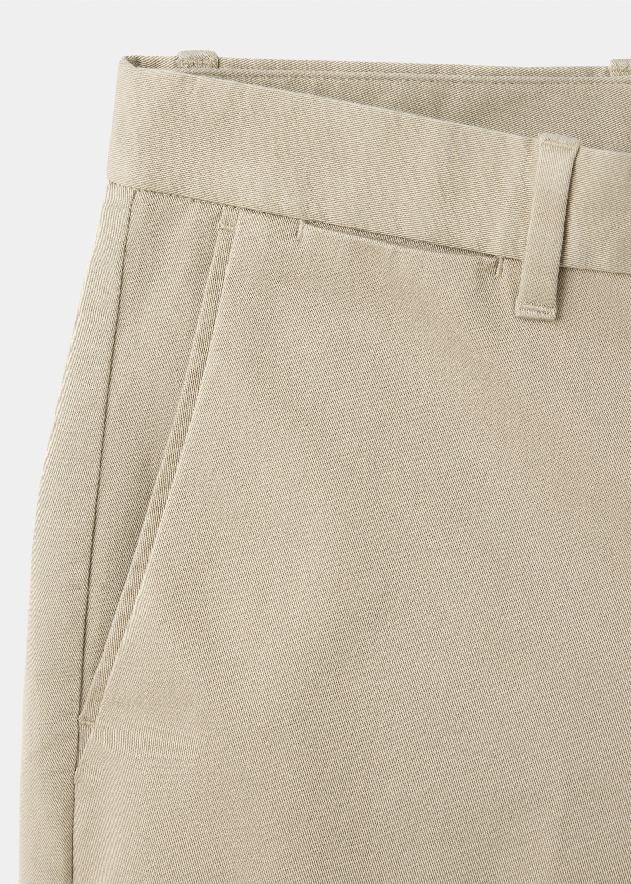 Close-up of beige men's trousers showing waistband and pocket detail., Beige. Ref: 47071351-00.