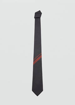 Striped silk tie — Grey 1