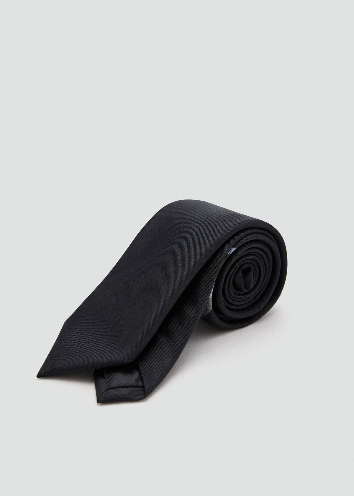 Striped silk tie — Black