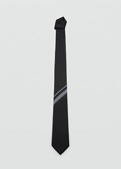 Striped silk tie — Black 1
