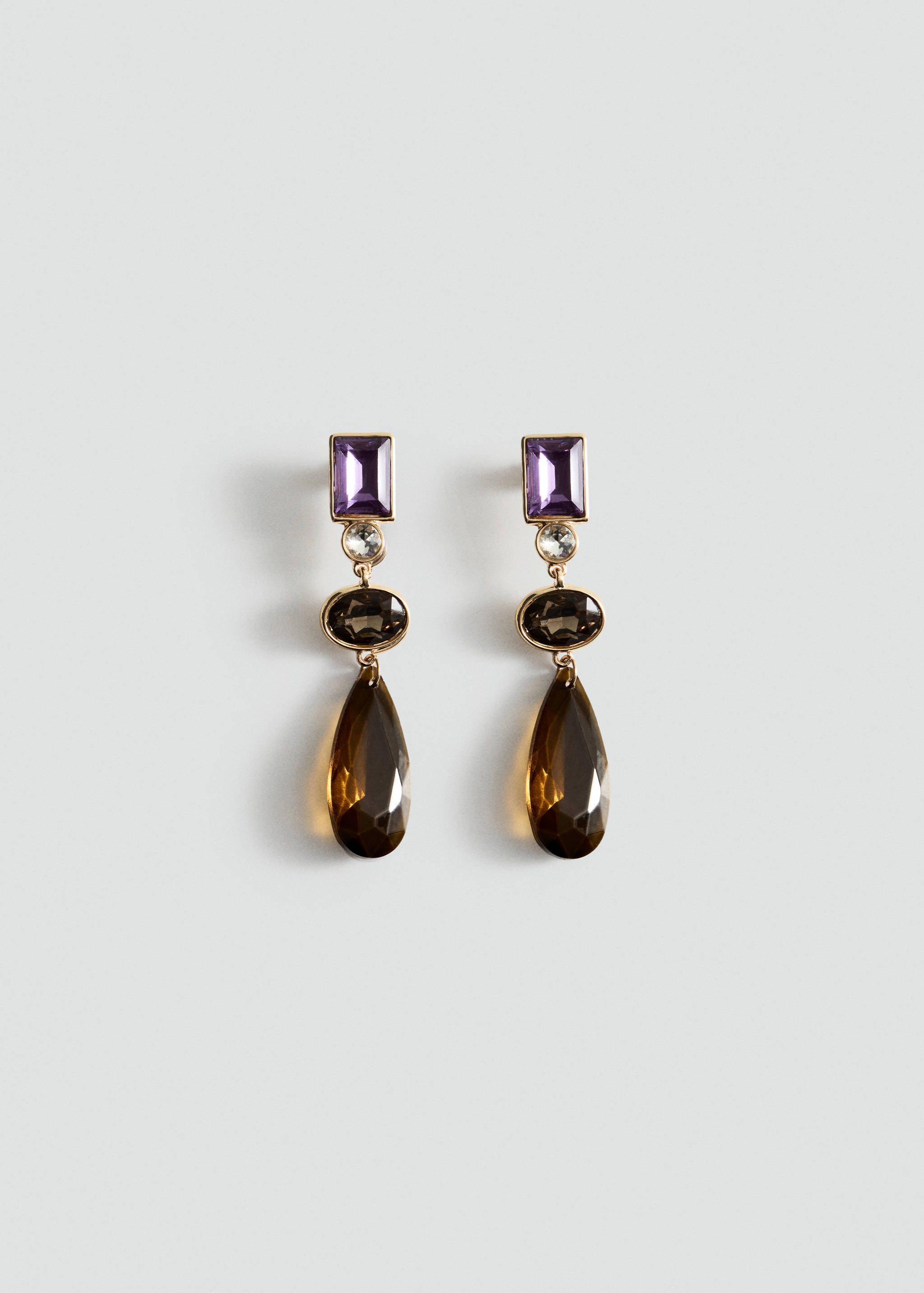 Boucles d’oreilles longues cascade de cristaux - Article sans modèle