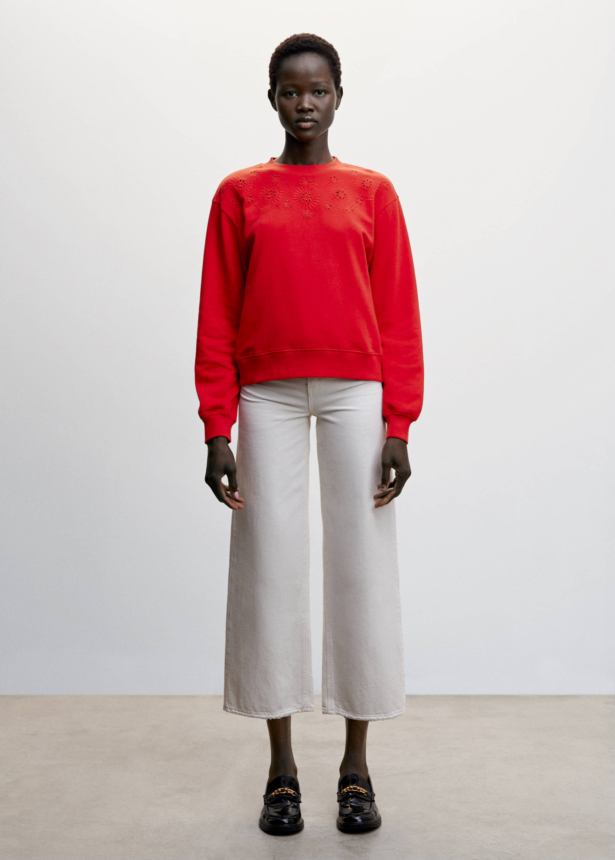 Хлопковый свитшот с вышивкой - Общий план