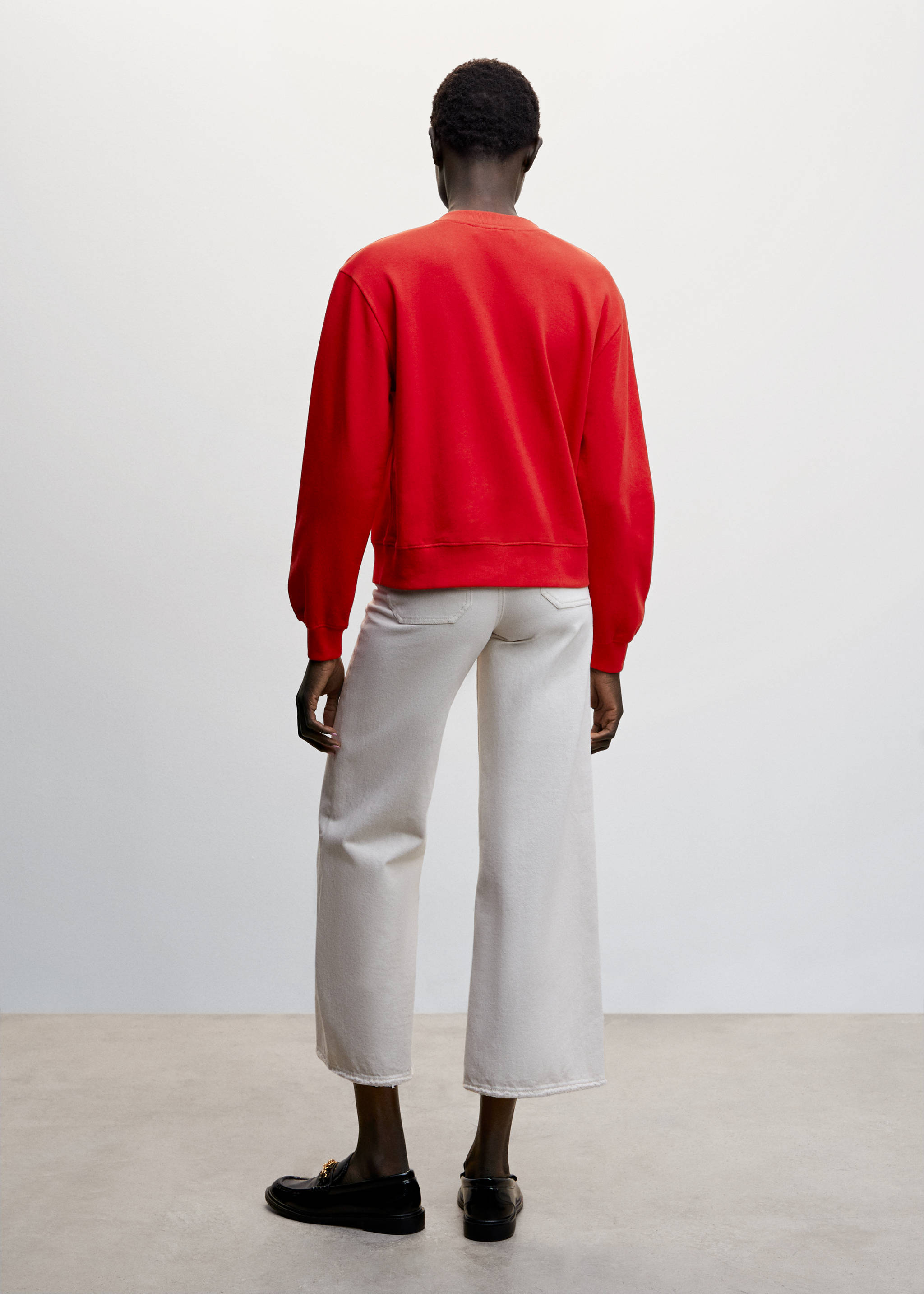 Хлопковый свитшот с вышивкой - Обратная сторона изделия