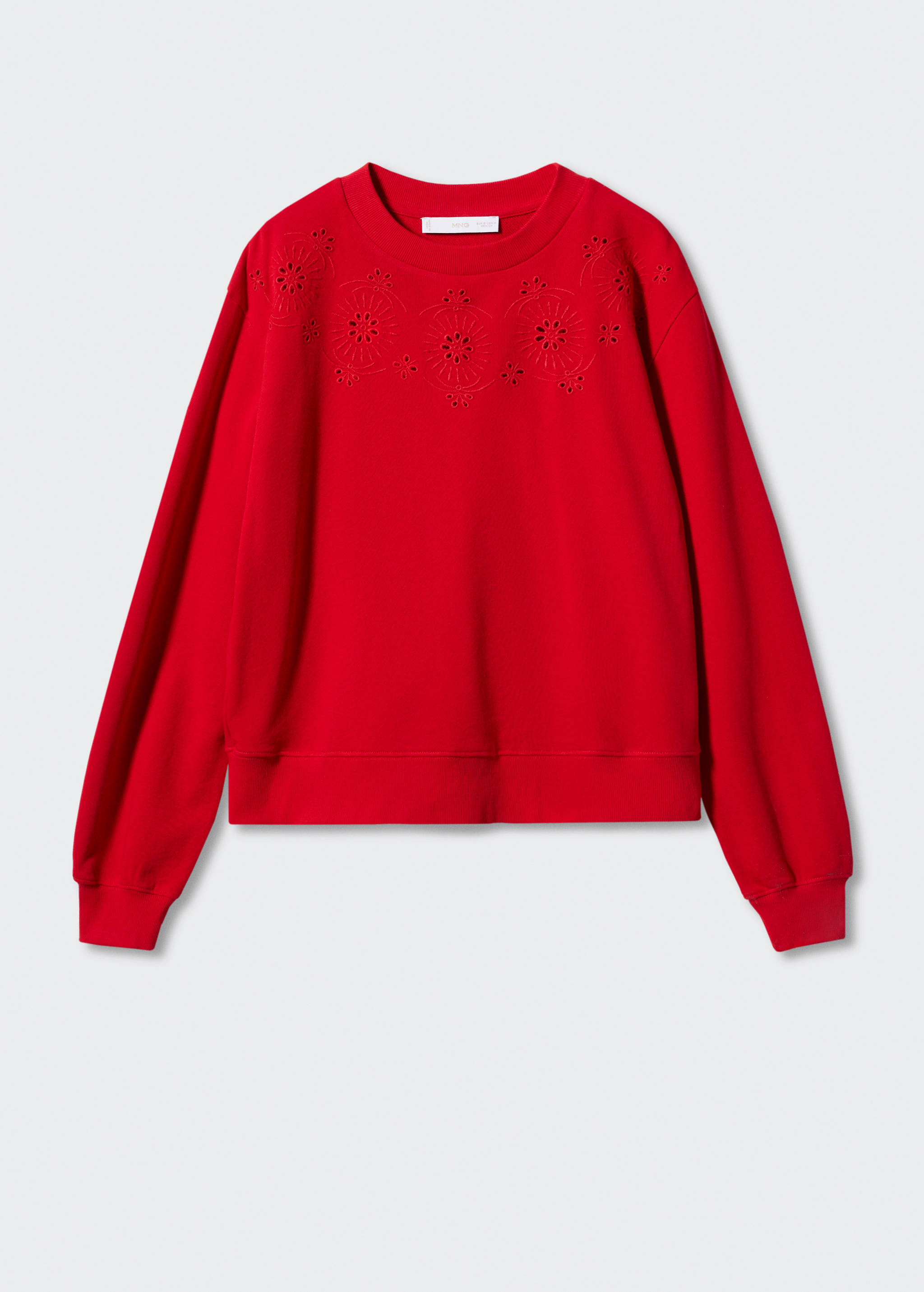 Хлопковый свитшот с вышивкой - Изделие без модели
