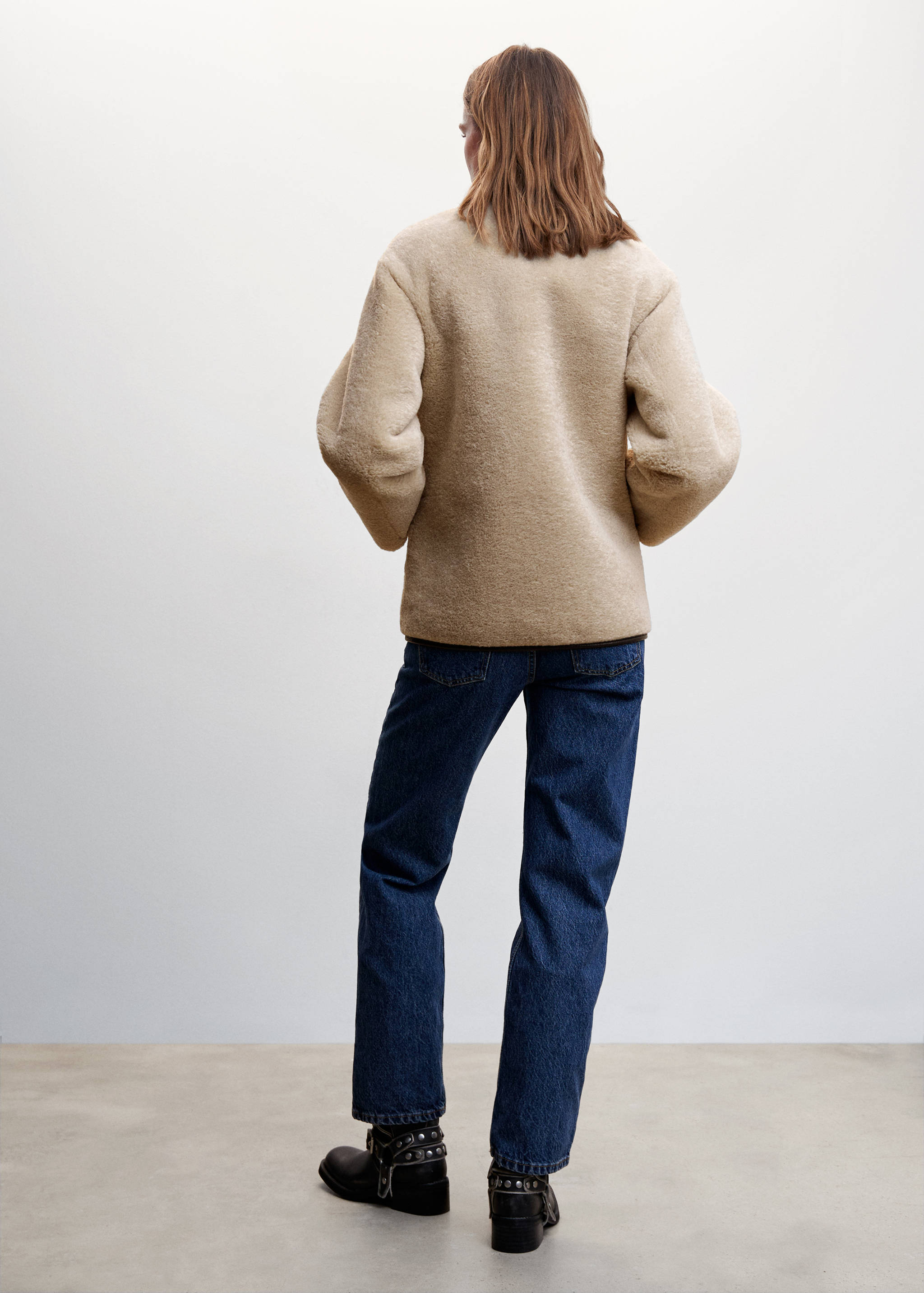 Fur-effect coat with appliqués - Reverse of the article