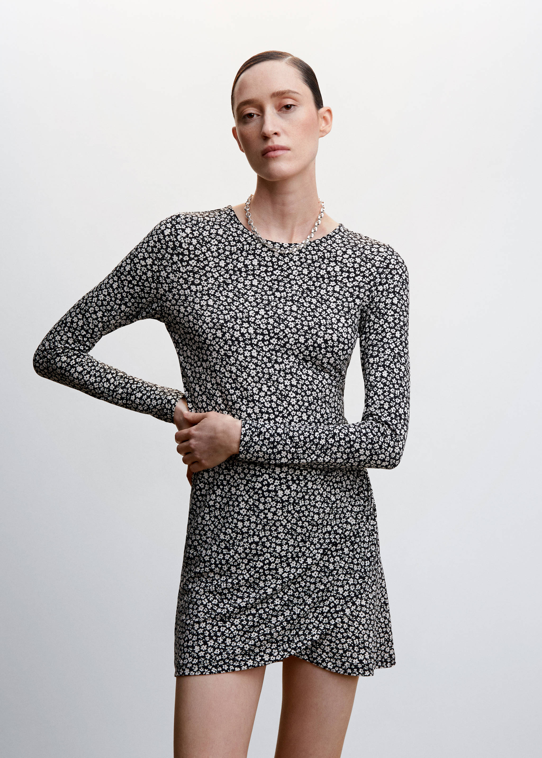 花朵印花连身裙 - null