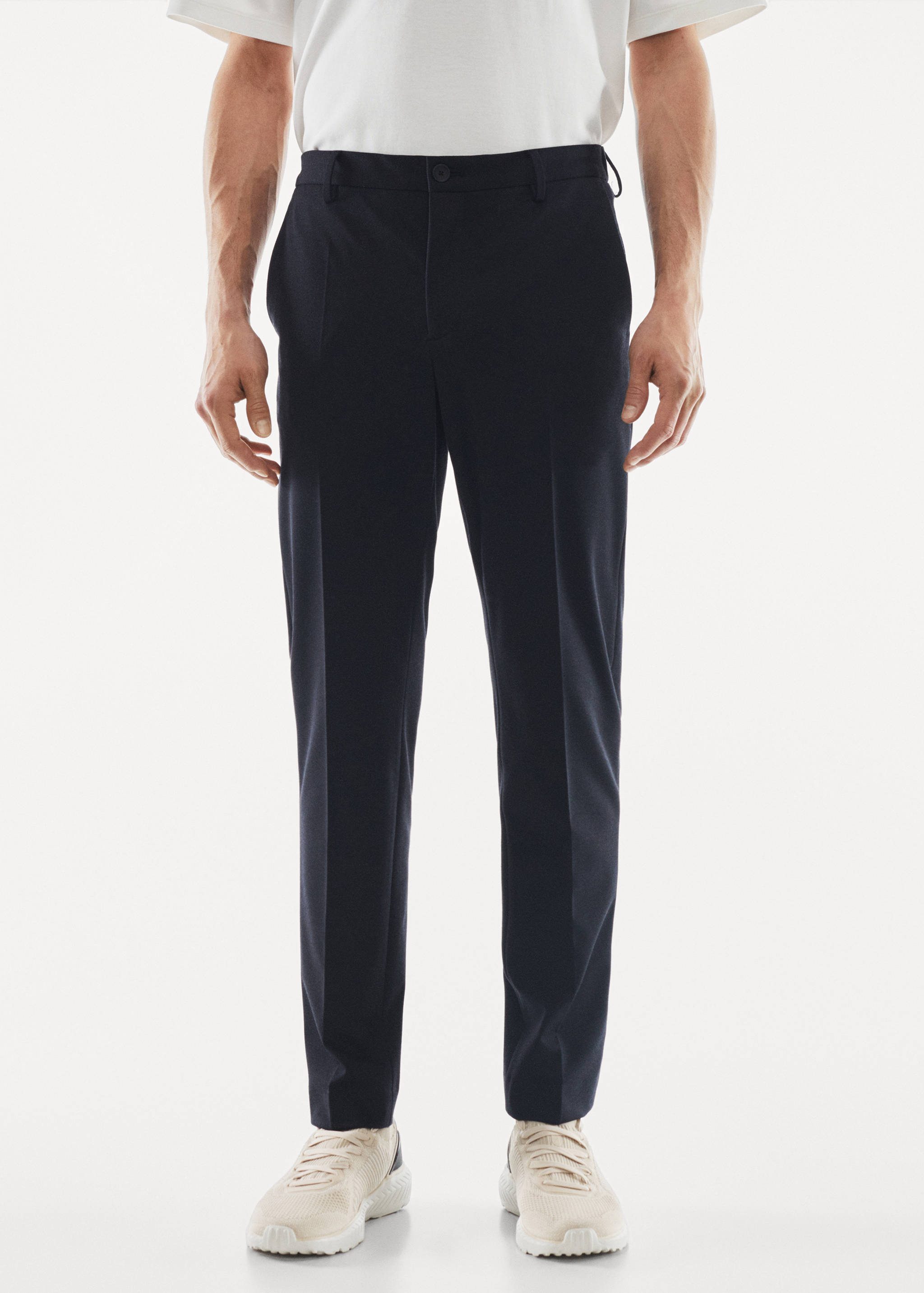 Pantalon costume slim fit texturé - Plan moyen