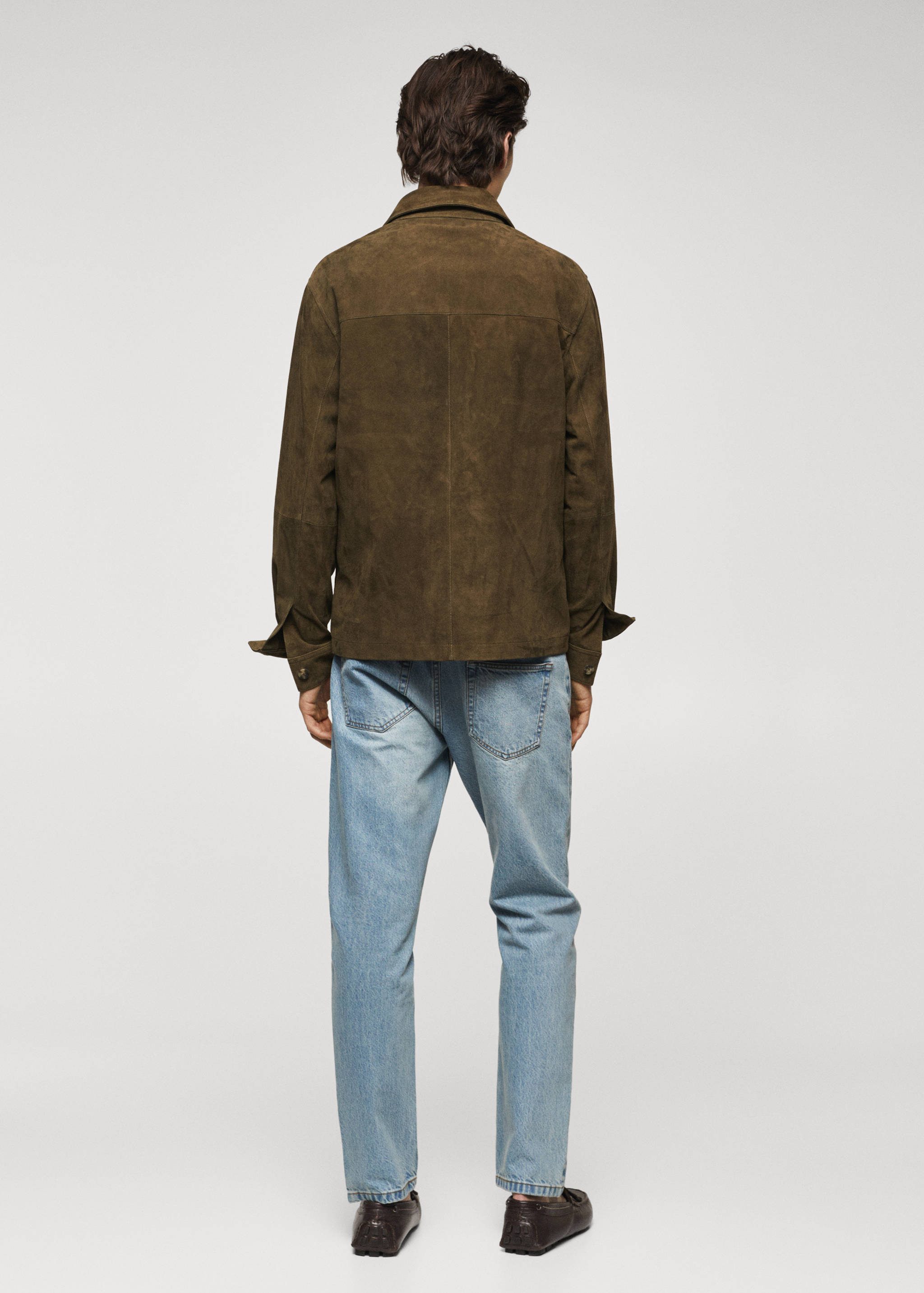 Suede overshirt with pockets - Reverse of the article