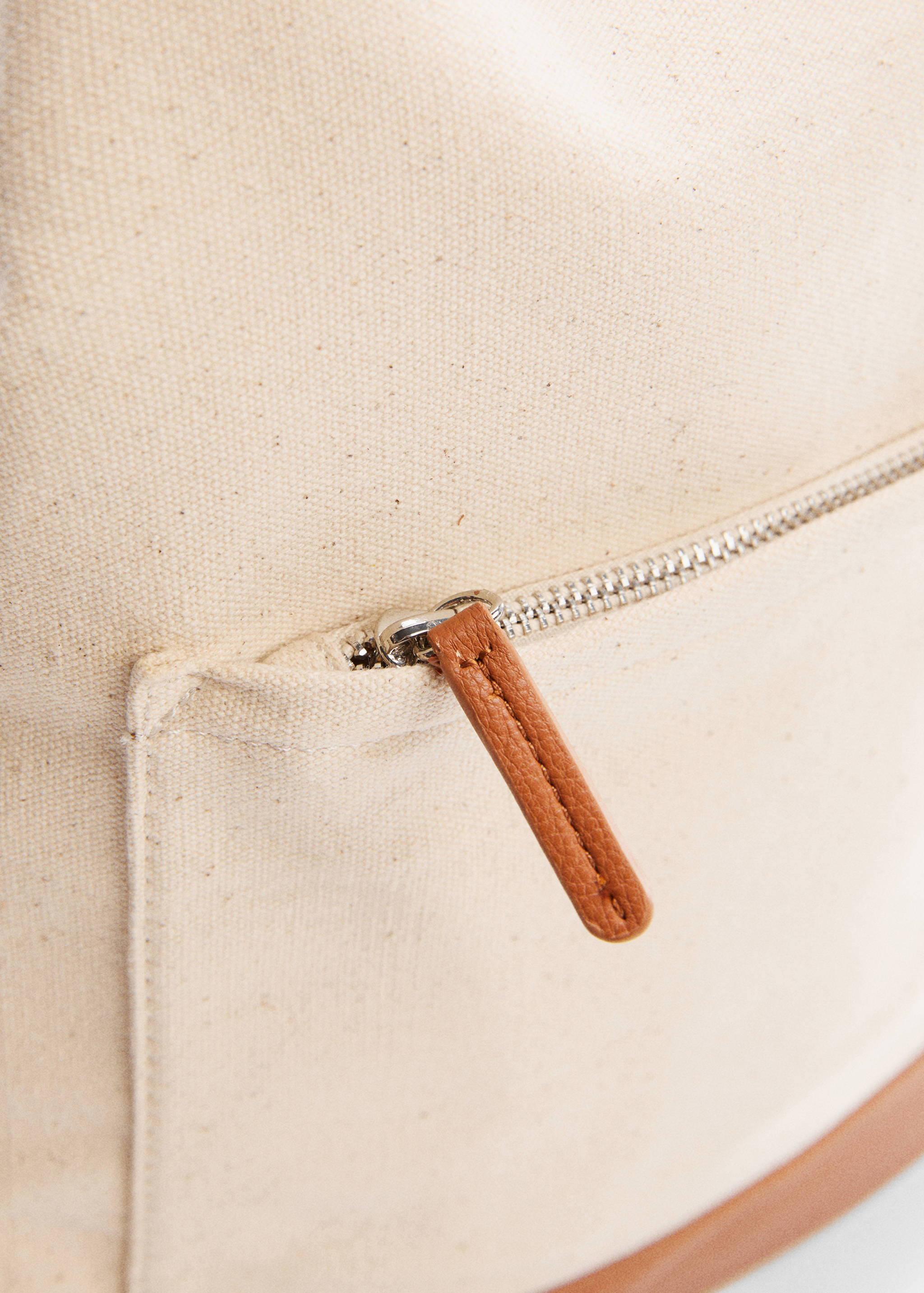 帆布混纺双肩包 - null