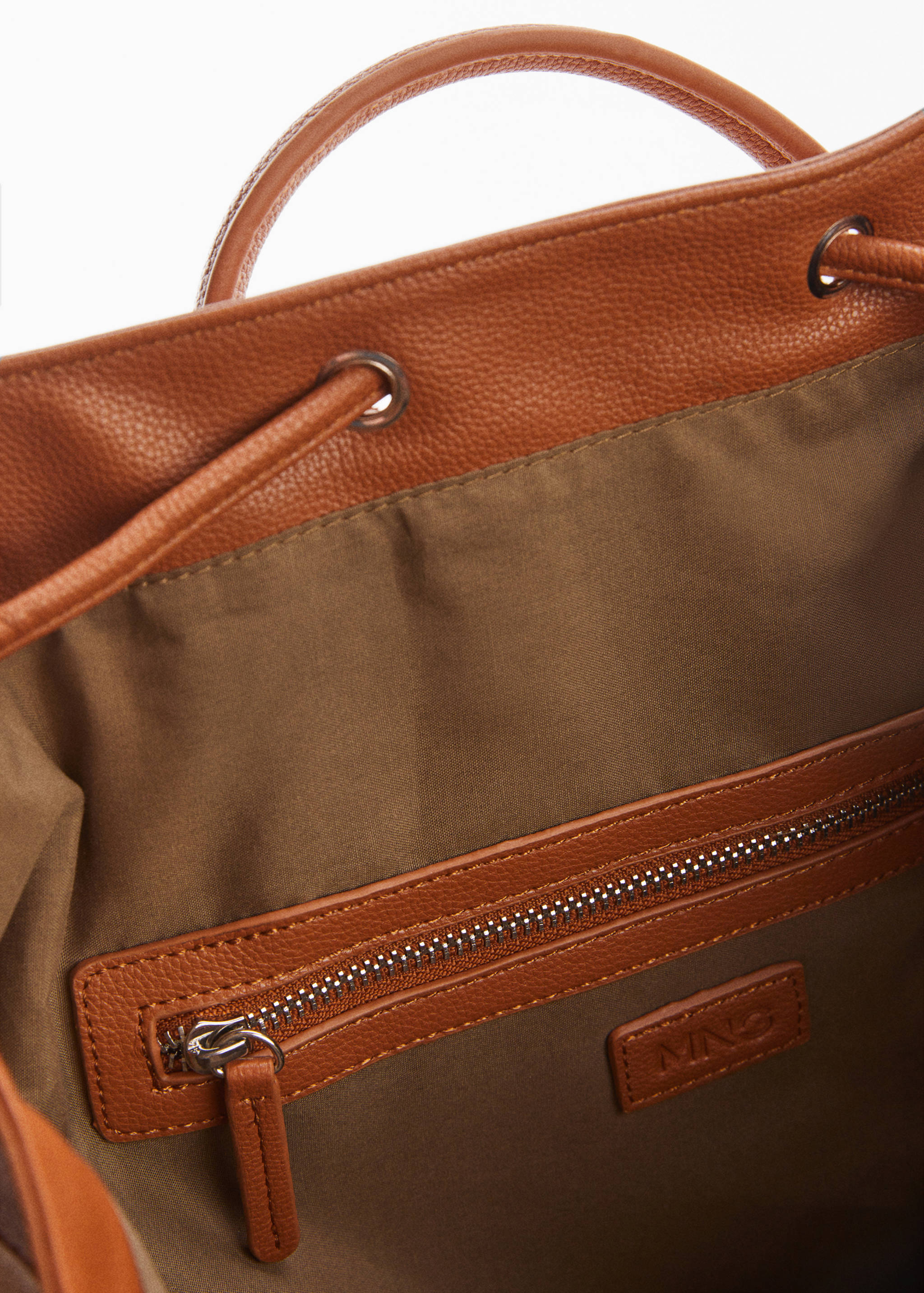 帆布混纺双肩包 - null