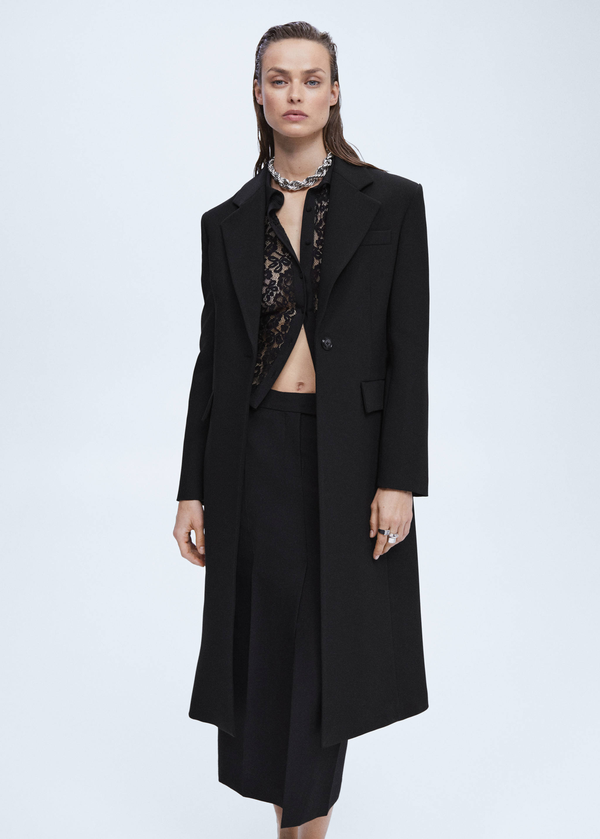 Lapels structured coat - Medium plane