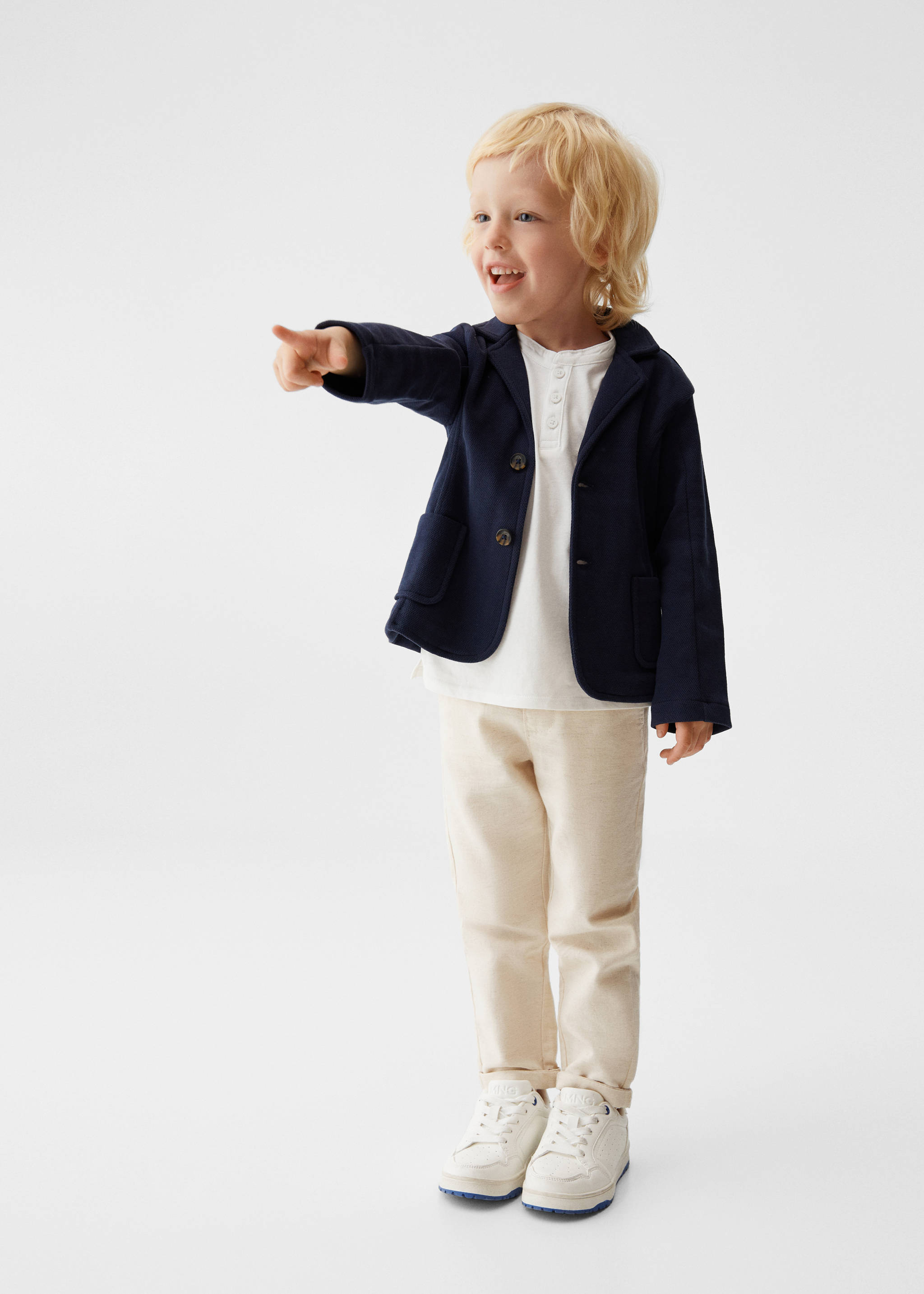 Textured regular fit suit blazer - General plane