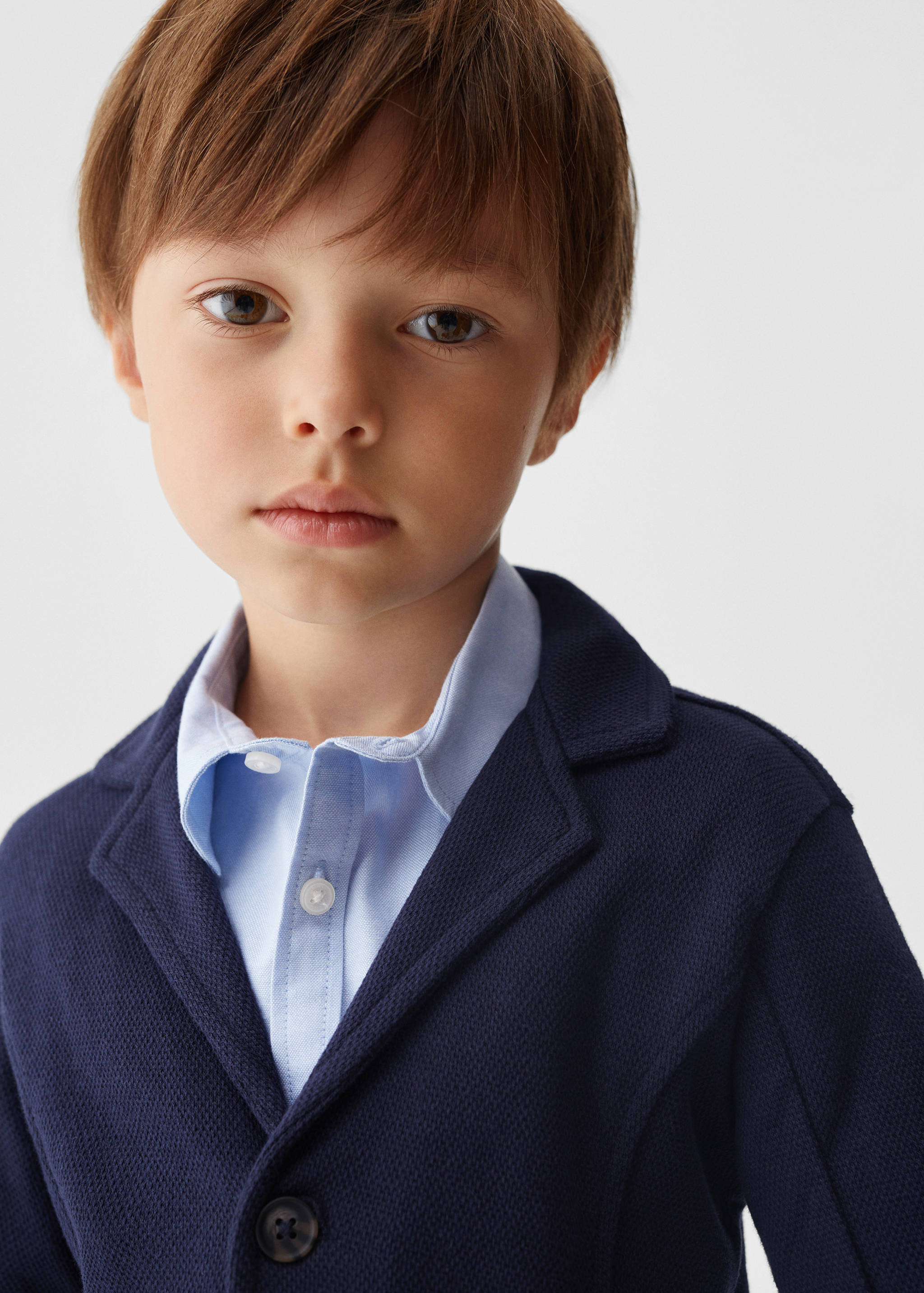 Textured regular fit suit blazer - Details of the article 1