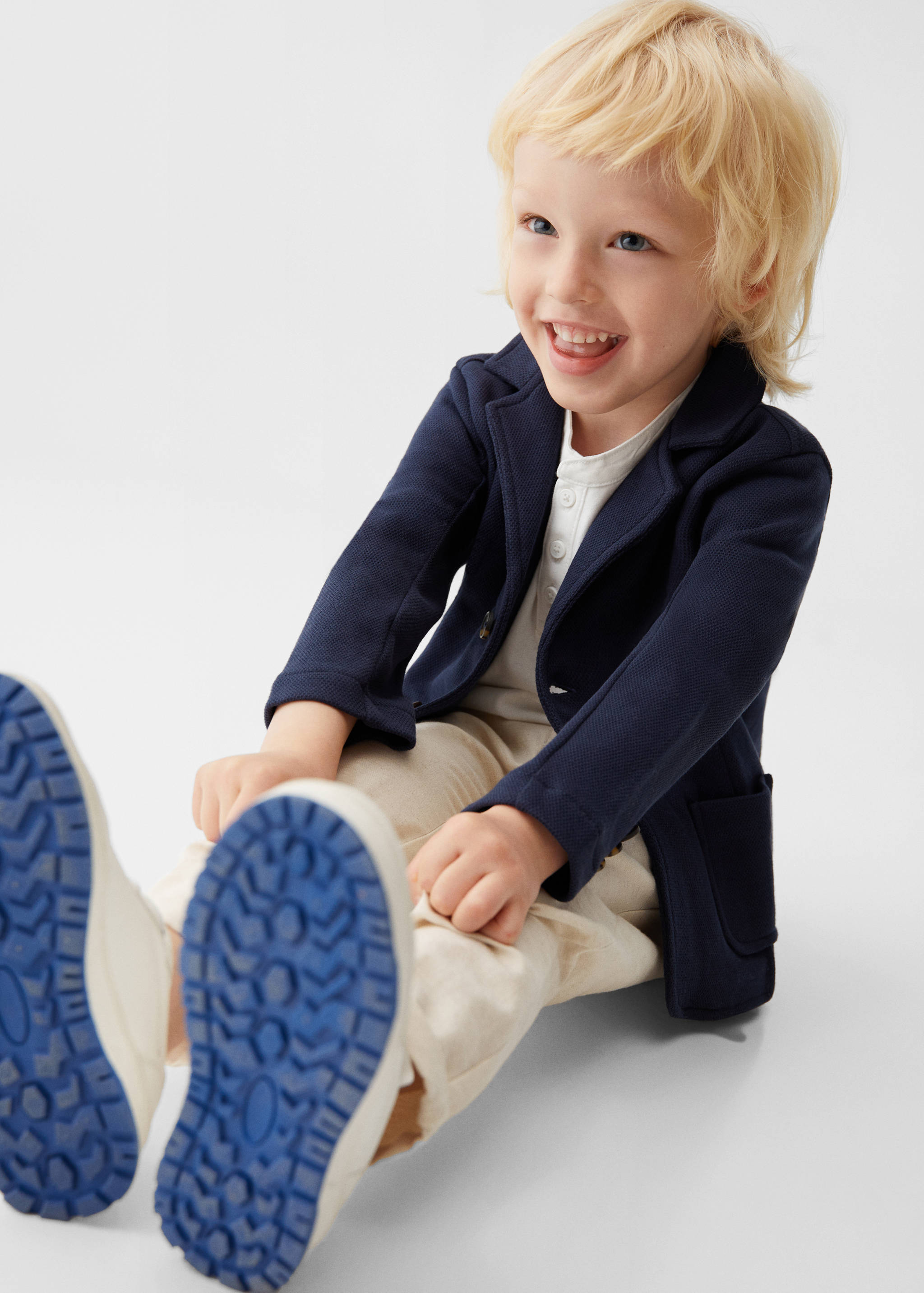 Textured regular fit suit blazer - Details of the article 2