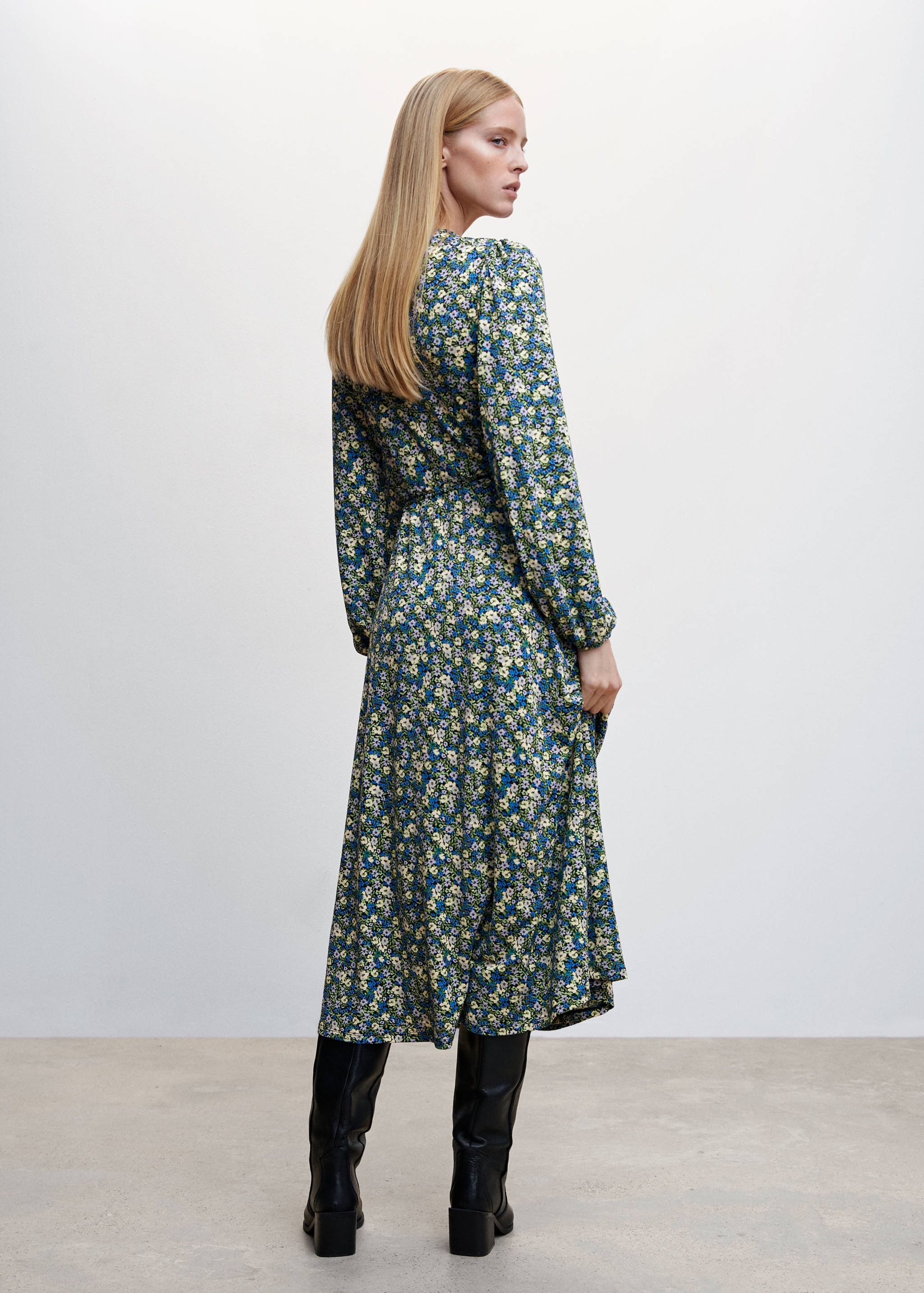 Vestido estampado abertura  - Reverso del artículo