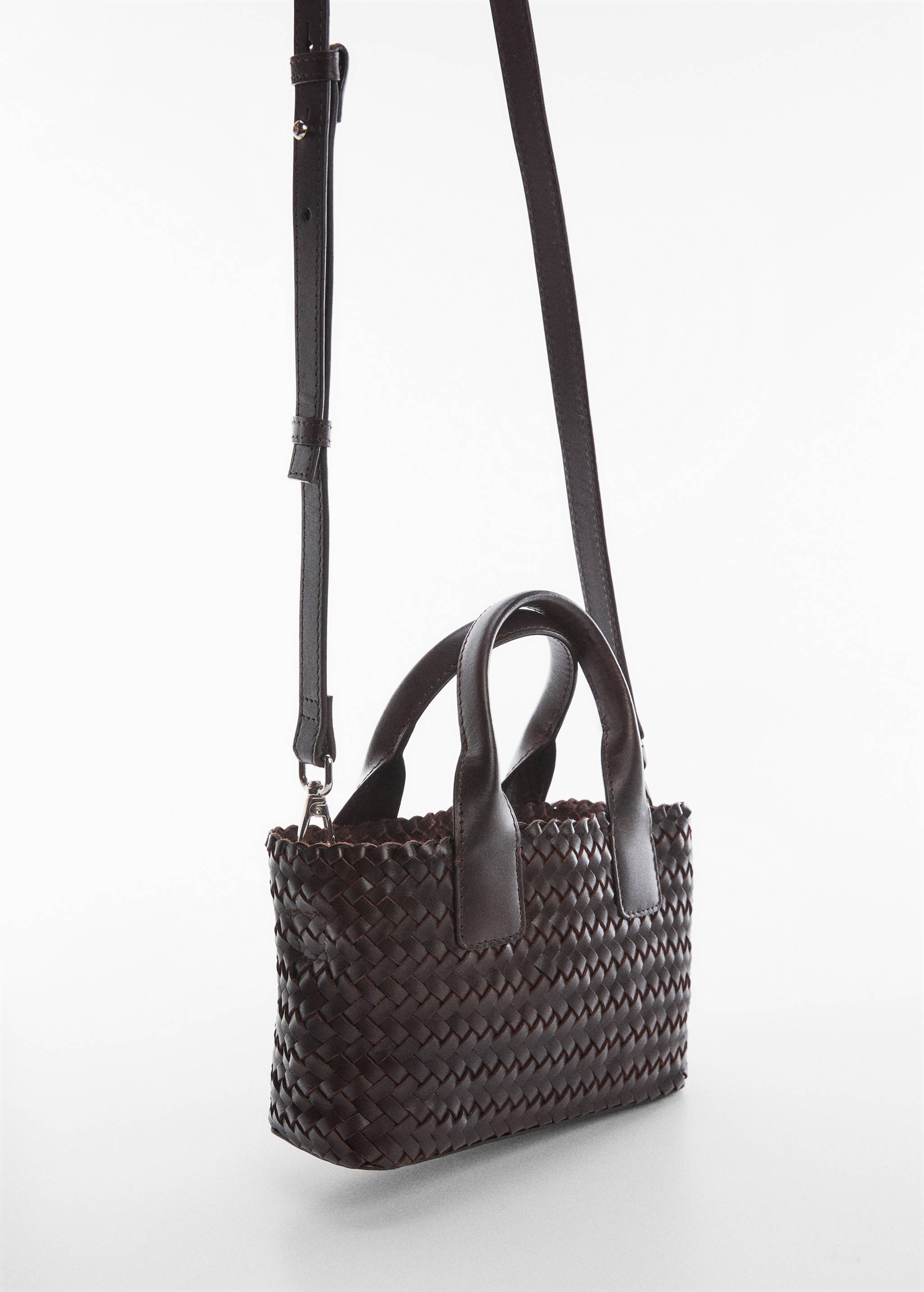 Braided leather bag - Medium plane