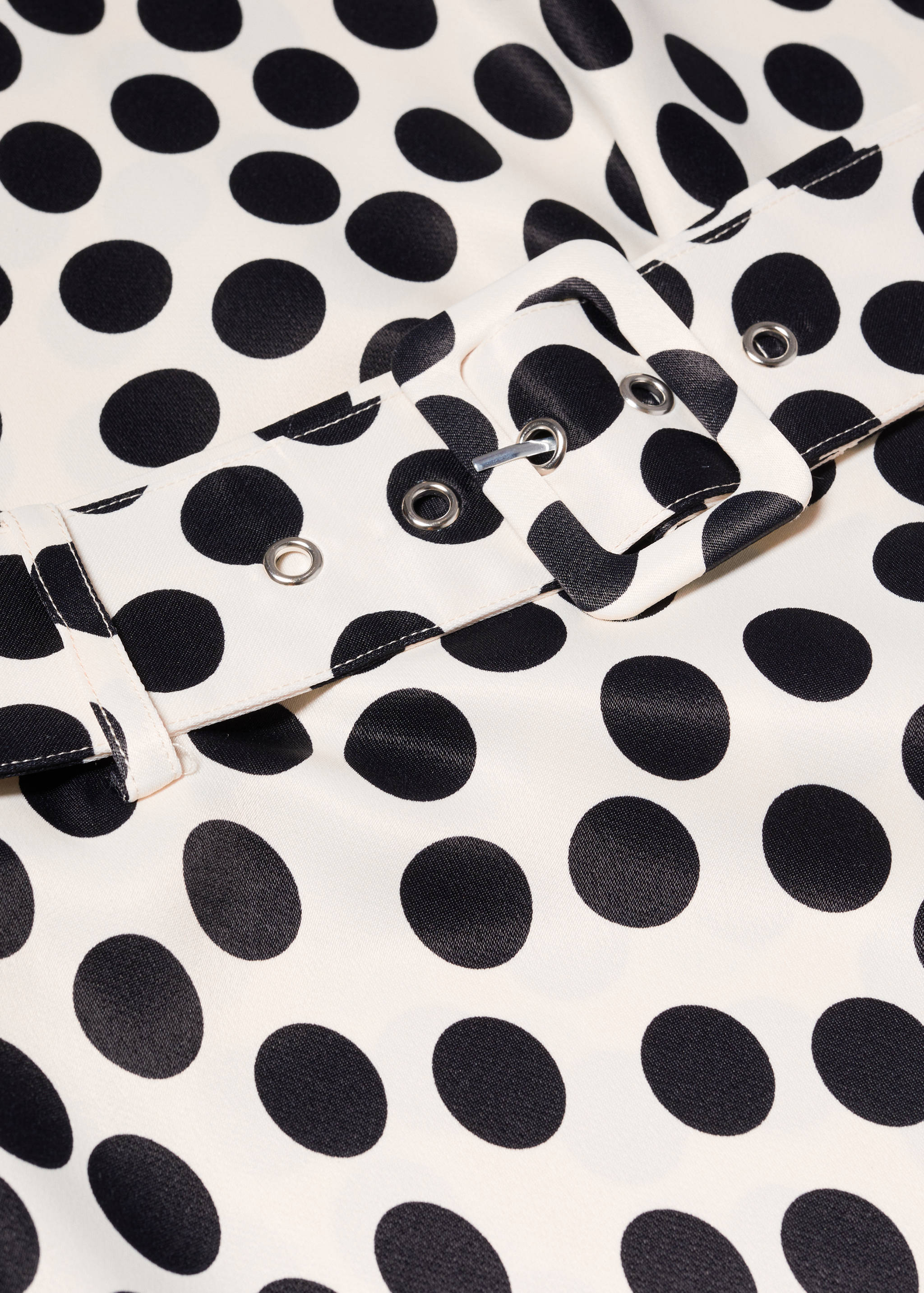 Printed skirt with polka-dot belt - Details of the article 8