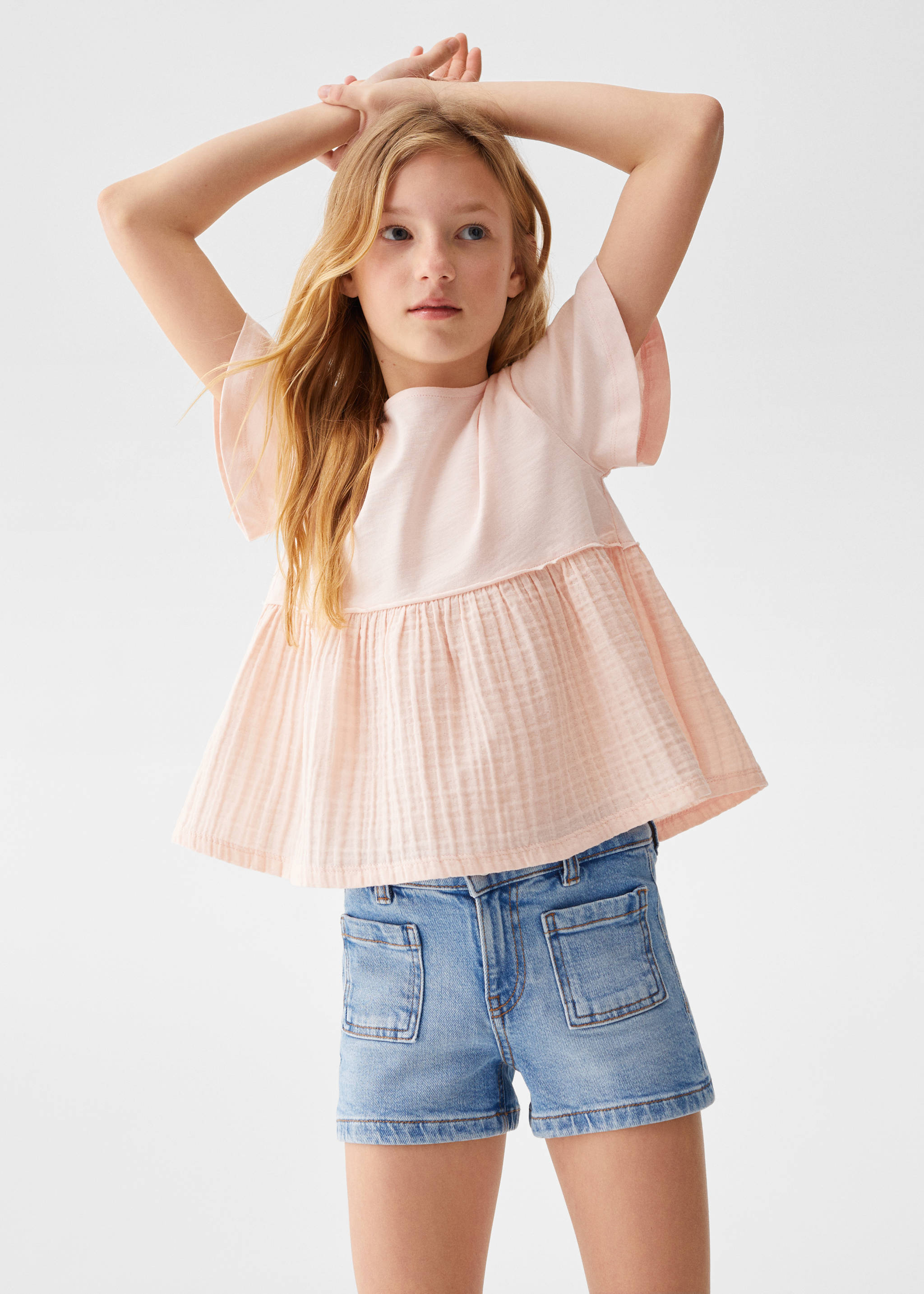 Denim shorts with pockets - Medium plane