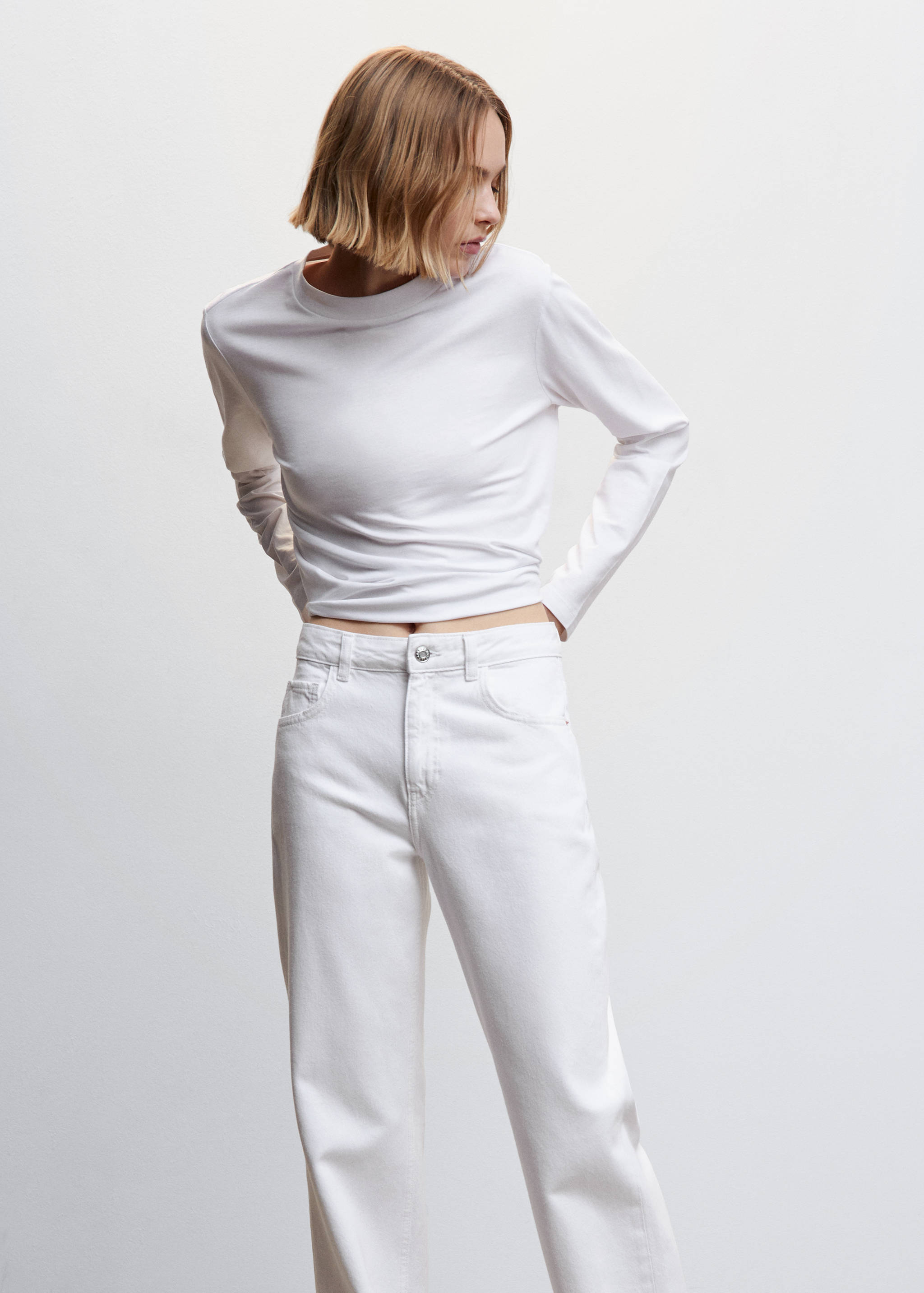 Wideleg mid-rise jeans - Details of the article 1
