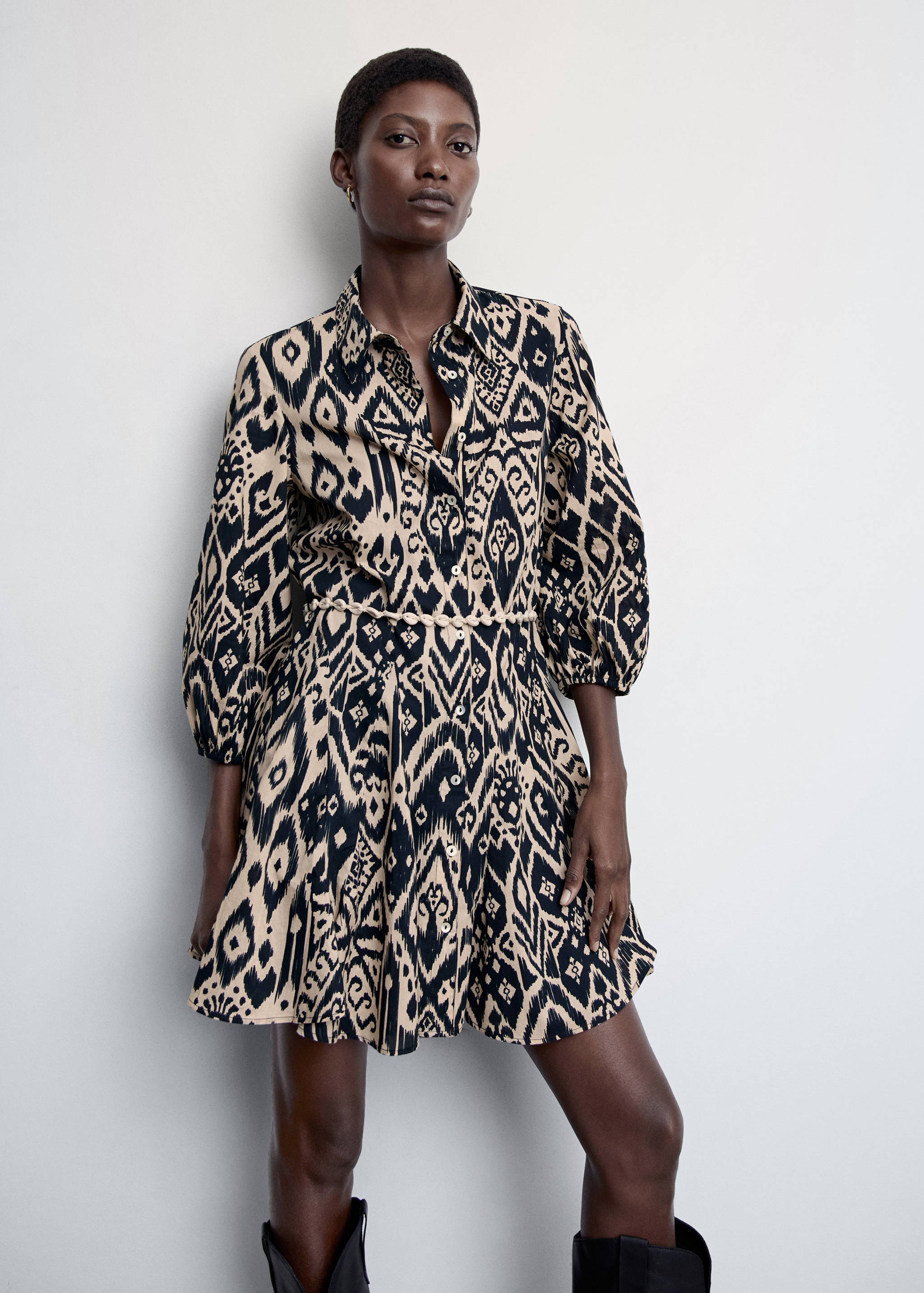 Cord shirt dress - Details of the article 2