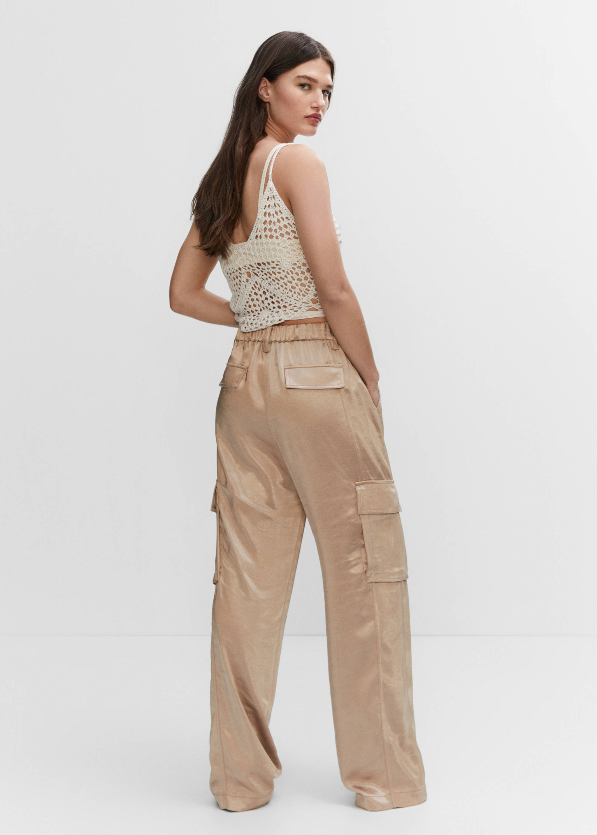 Satin cargo trousers - Reverse of the article