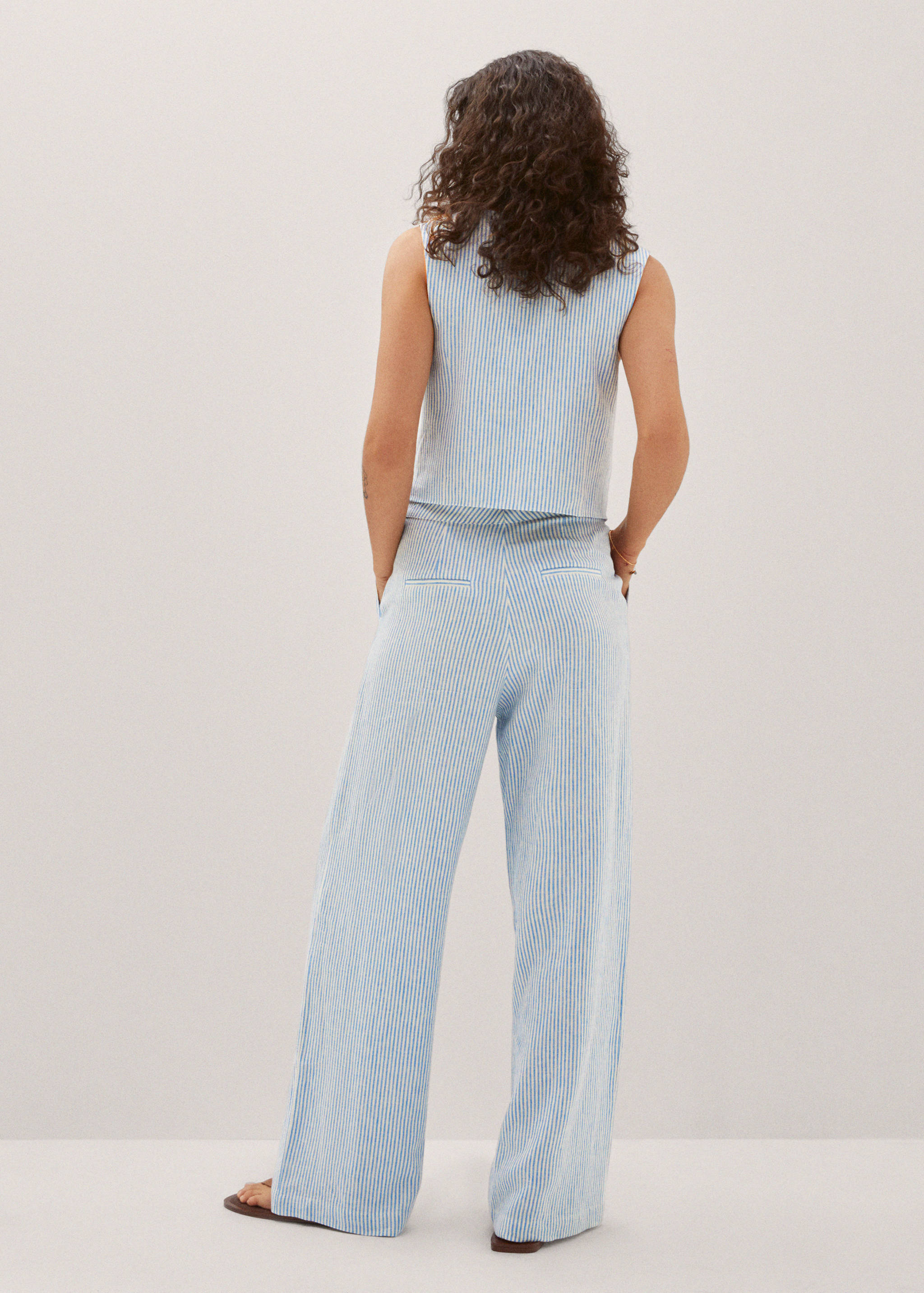 Pinstripe linen trousers - Reverse of the article