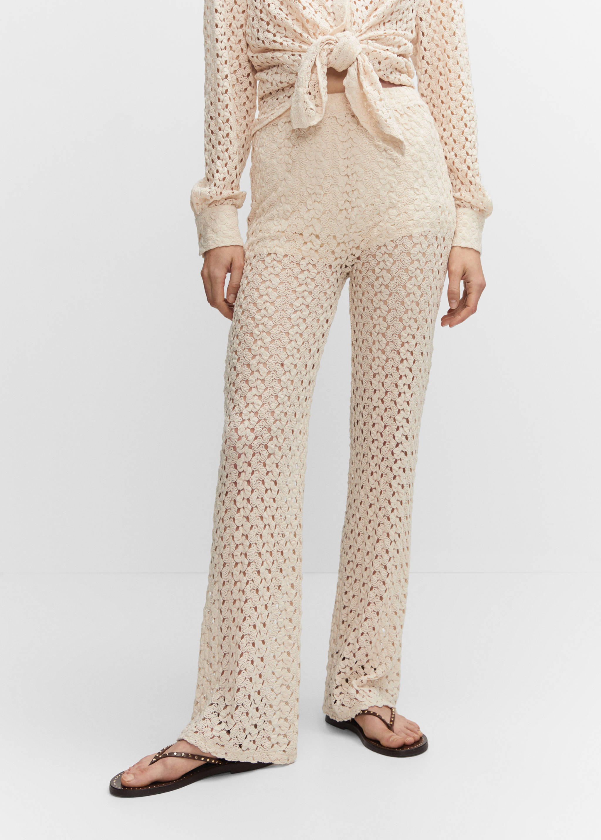 Straight crochet trousers - Details of the article 1
