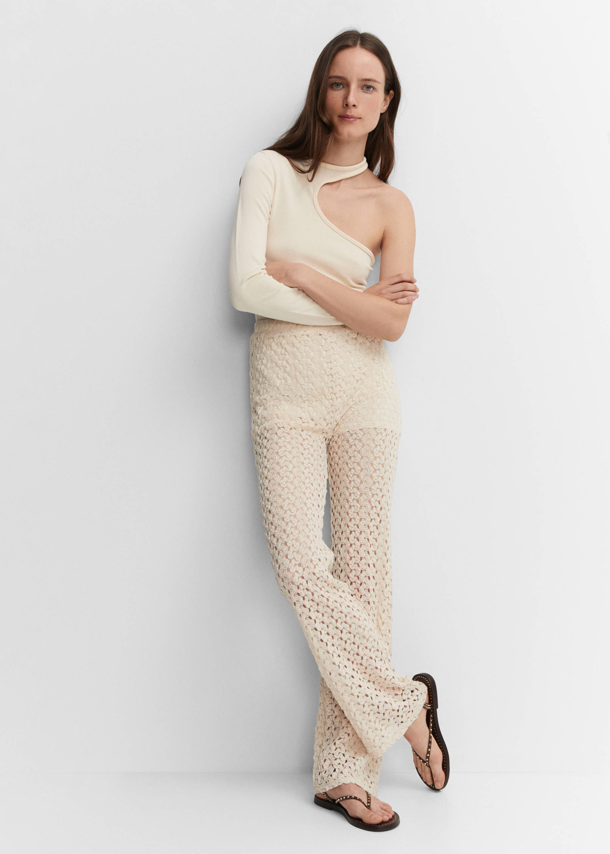 Straight crochet trousers - Details of the article 2