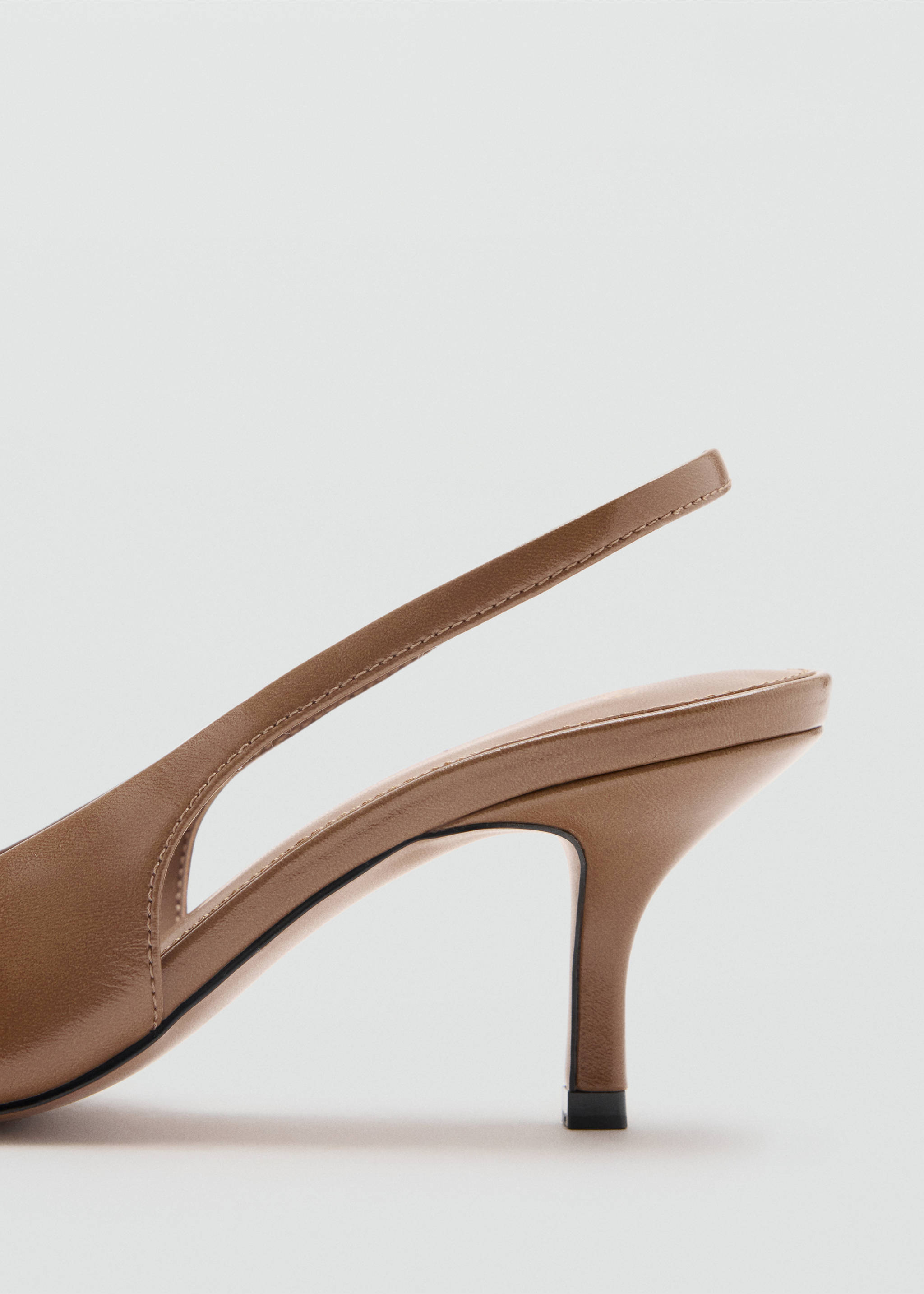 Tan brown women's slingback shoe heel detail., Nude. Ref: 47081332-00.