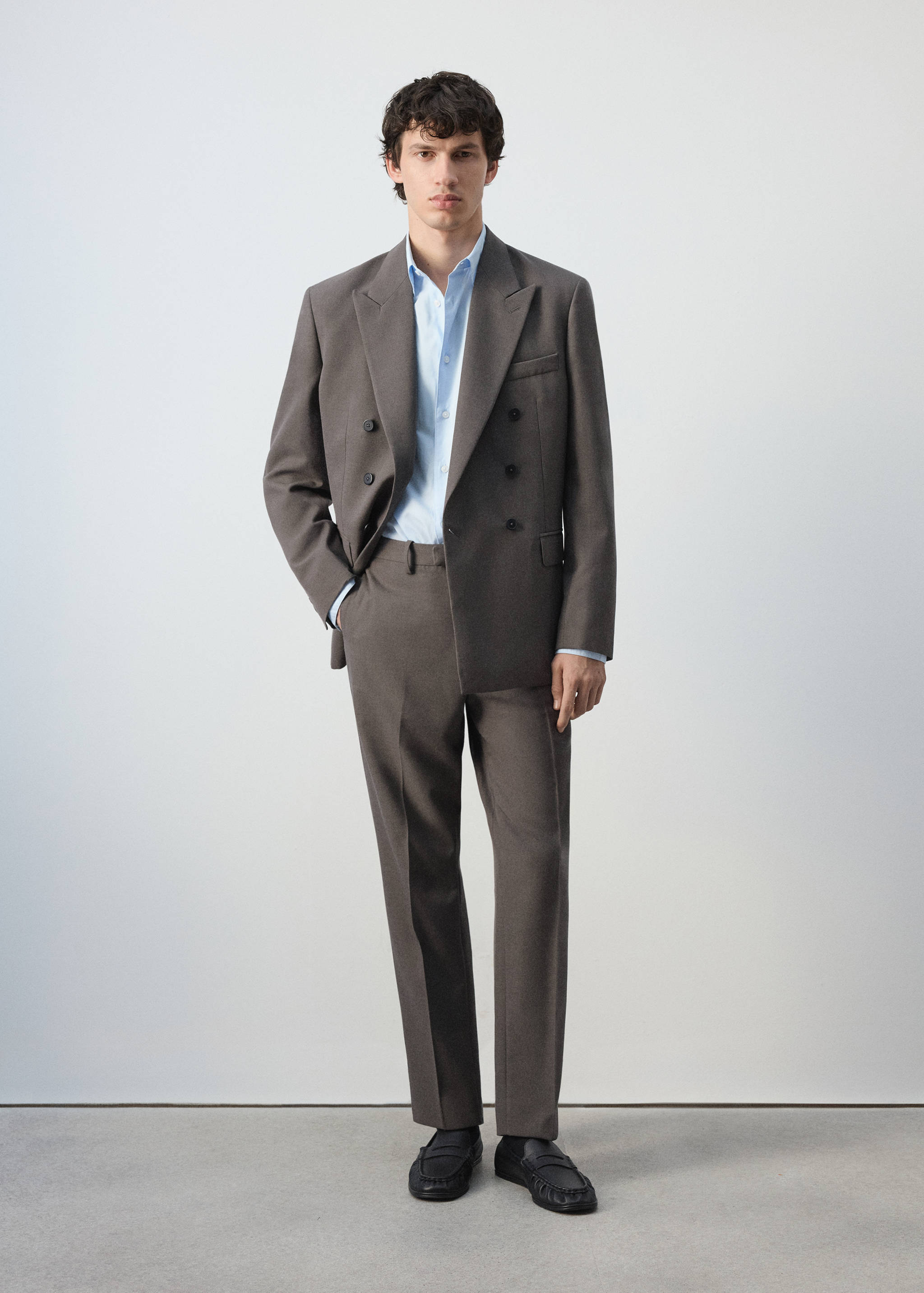 Slim-Fit-Doppelreiher-Blazer - Allgemeine Ansicht