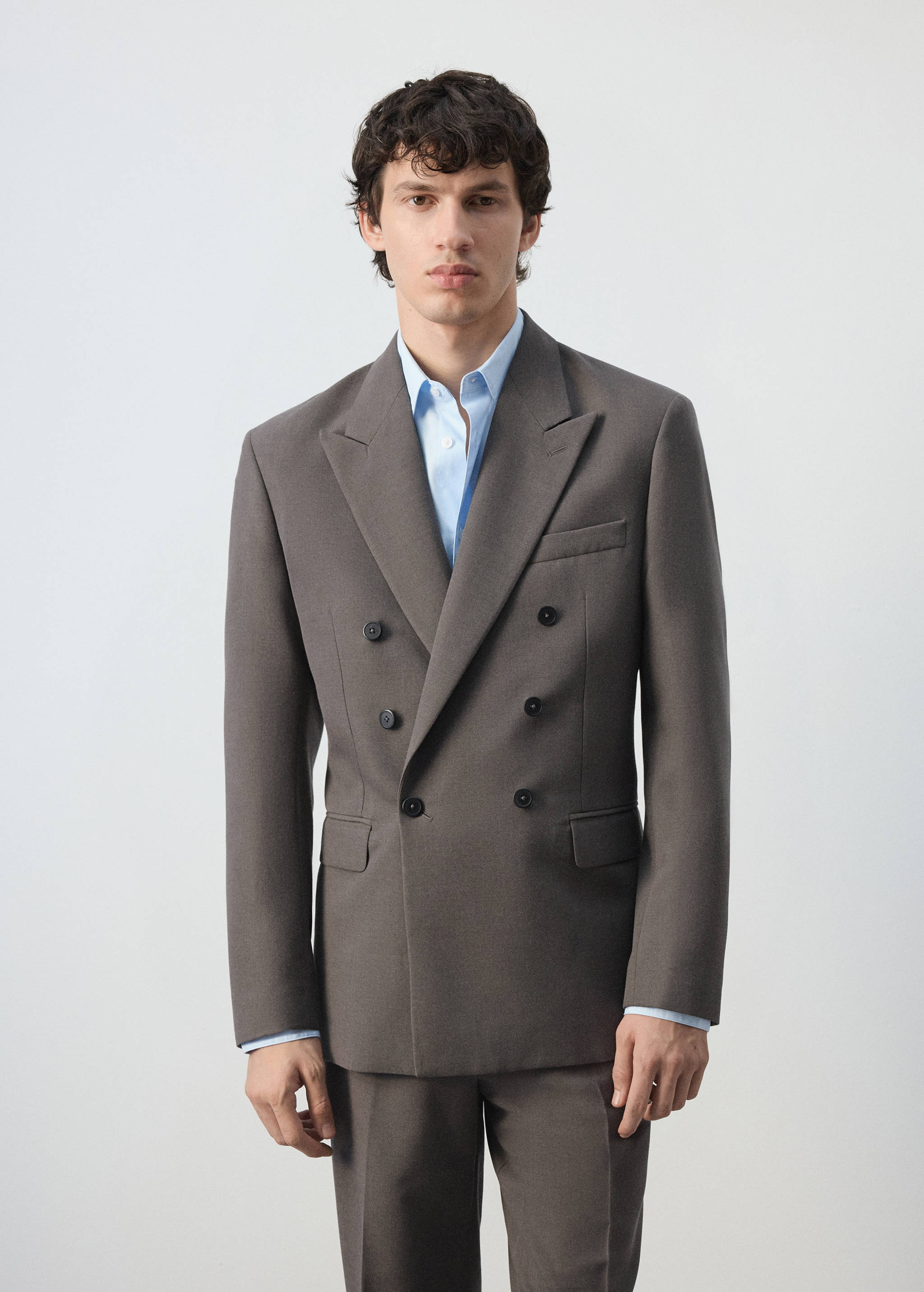 Slim-Fit-Doppelreiher-Blazer - Mittlere Ansicht