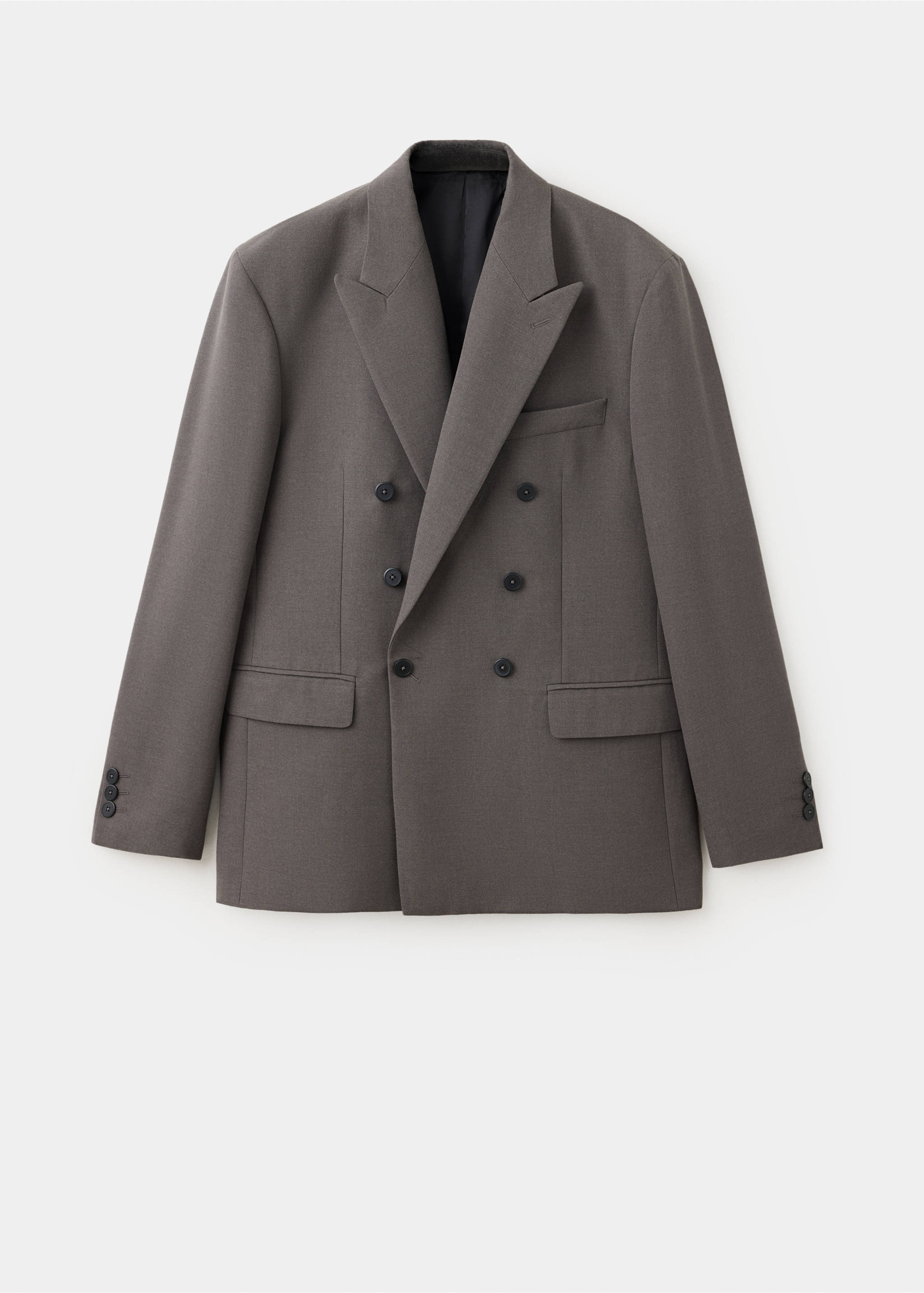 Slim-Fit-Doppelreiher-Blazer - Artikel ohne Model, Mittelbraun. Ref: 47081334-00.