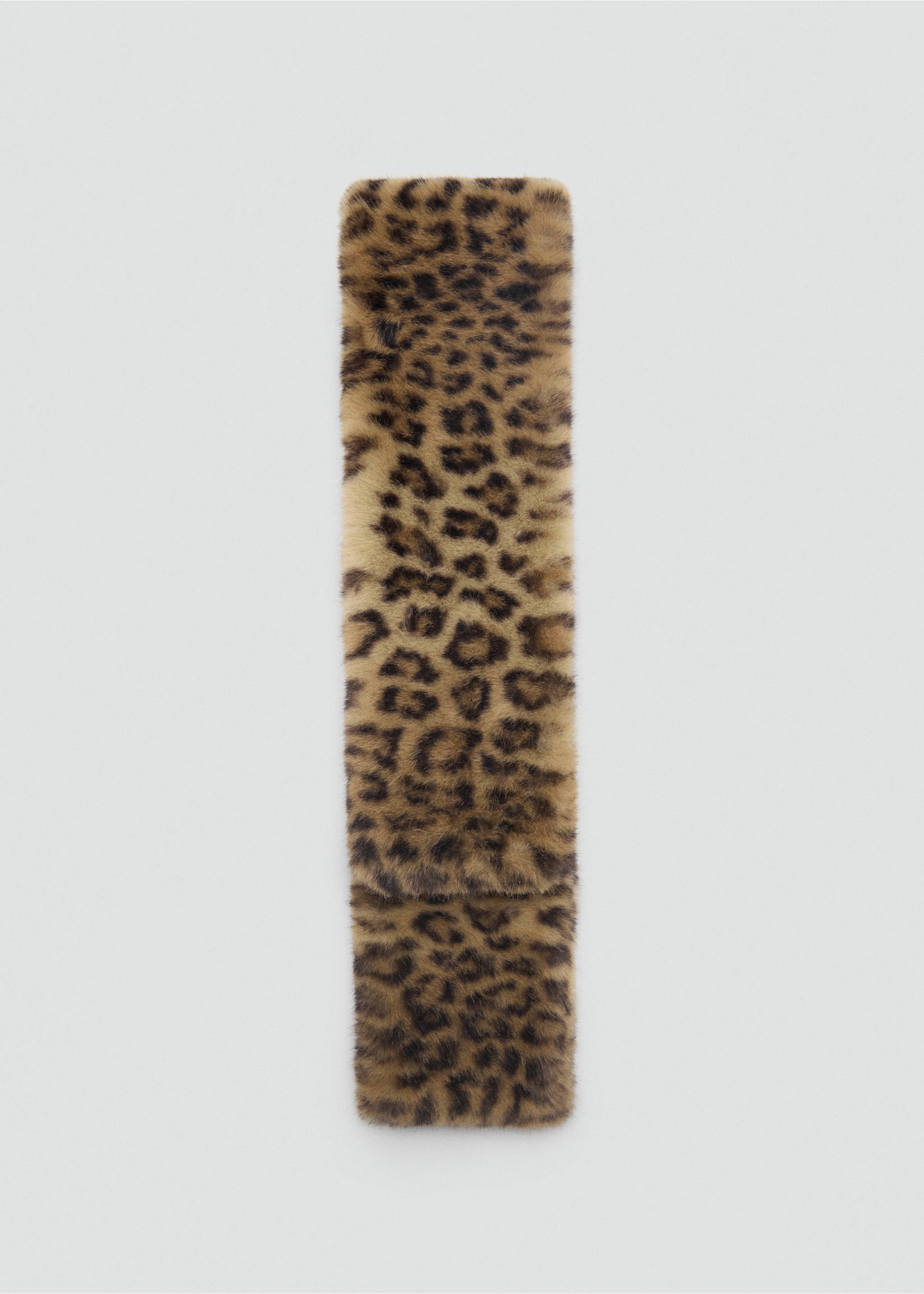 Leopard print faux-fur scarf., Brown. Ref: 47081357-00.