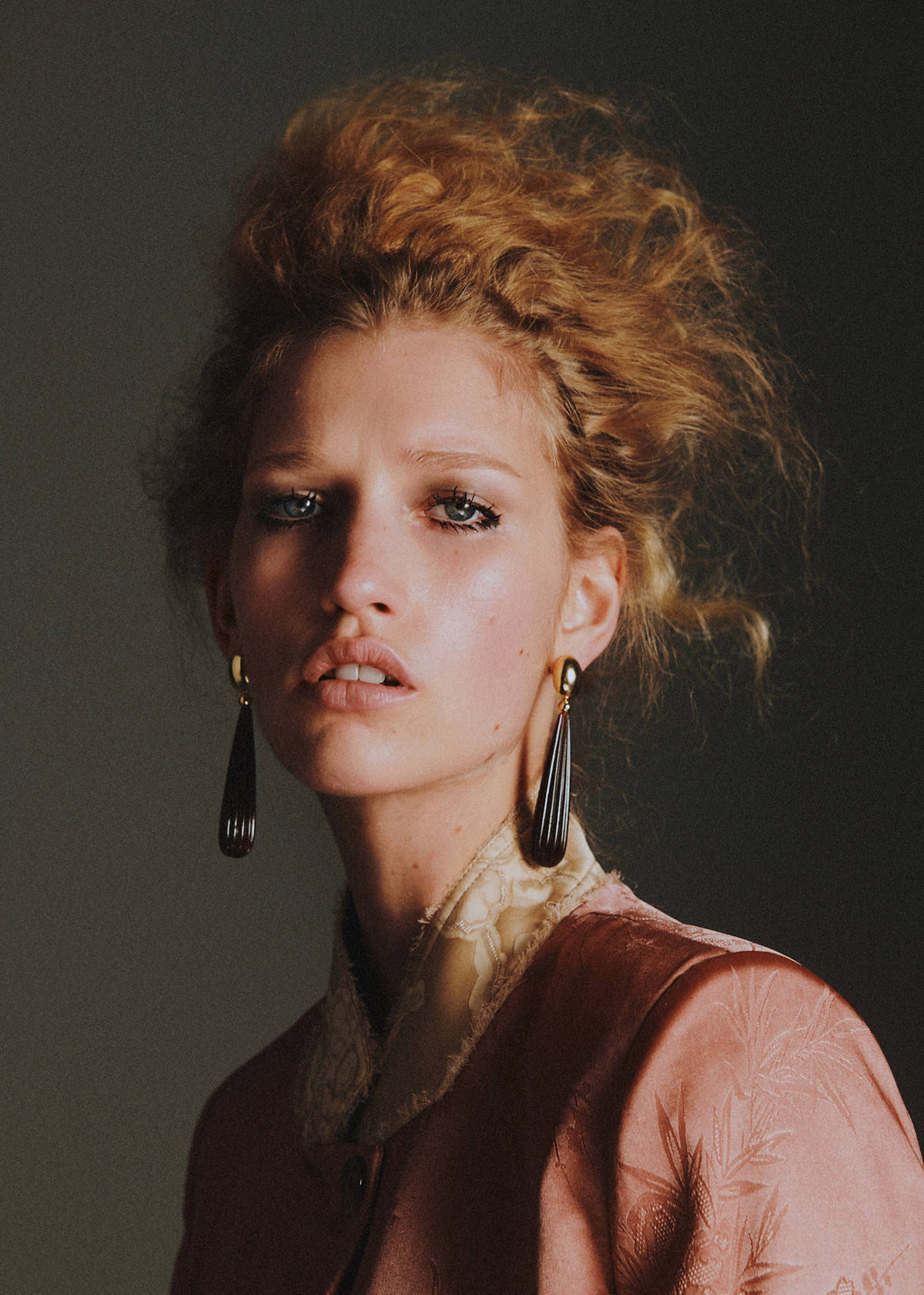 Long elongated resin drop earrings