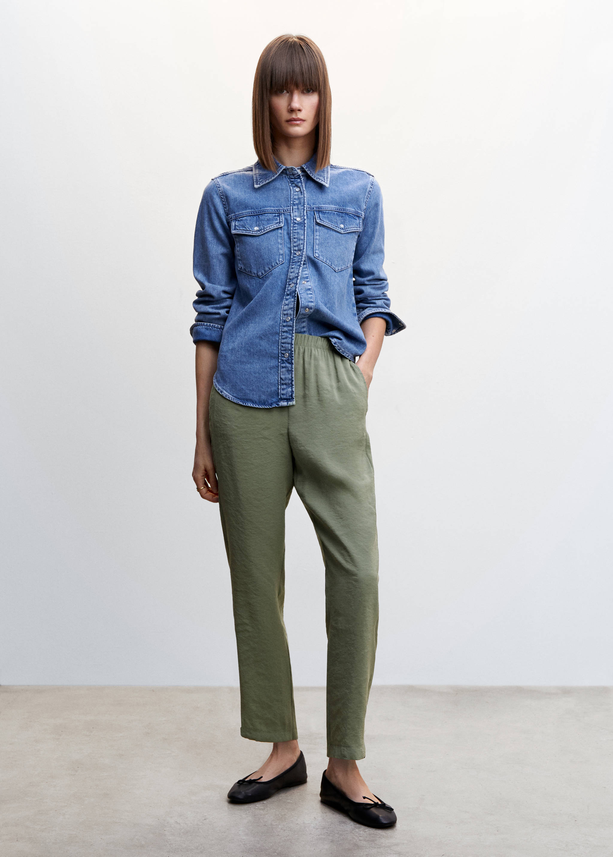 Pantalon modal taille élastique - Plan général