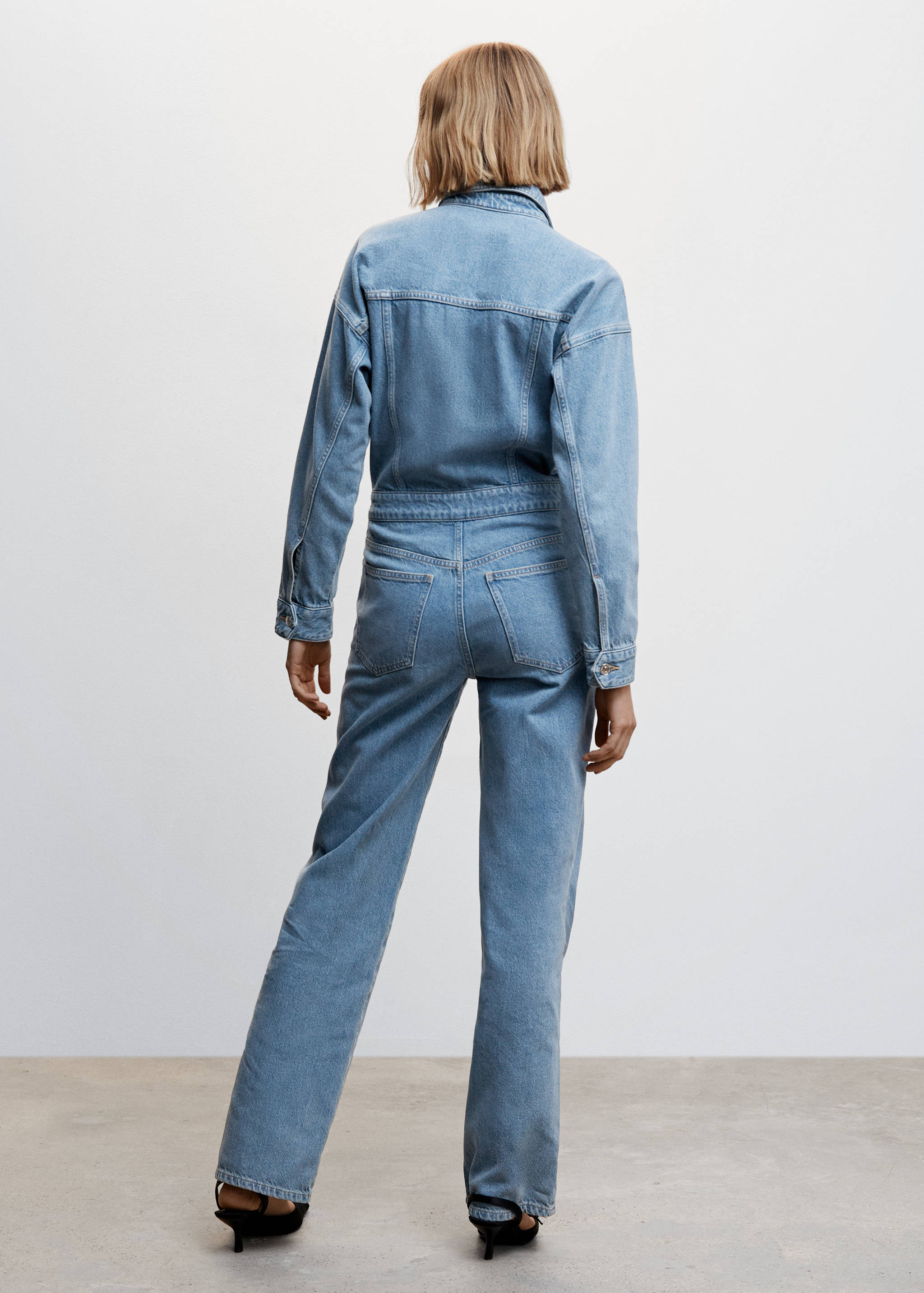 Lange denim jumpsuit - Achterkant van het artikel