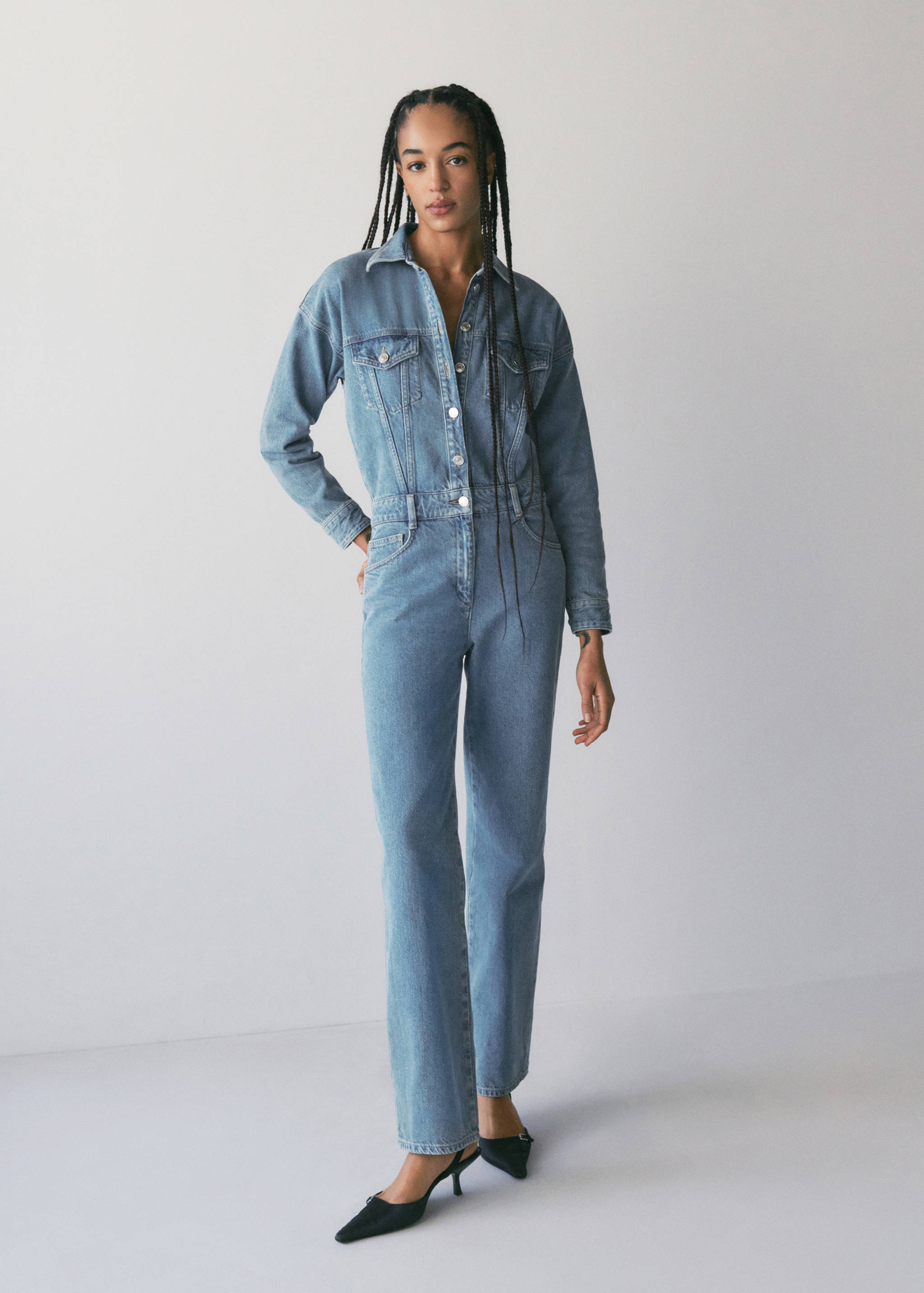 Lange denim jumpsuit - Detail van het artikel 6