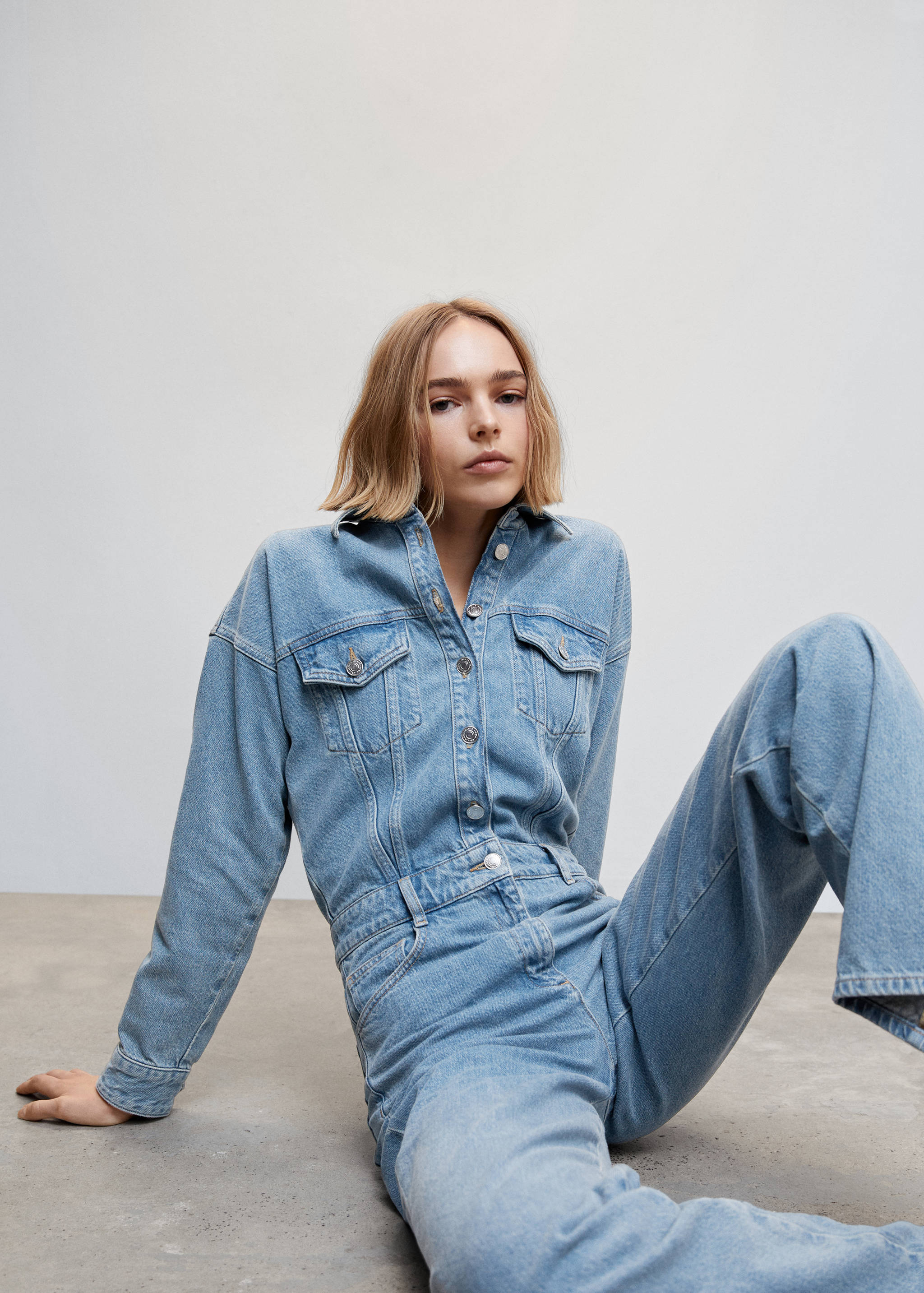 Lange denim jumpsuit - Detail van het artikel 2