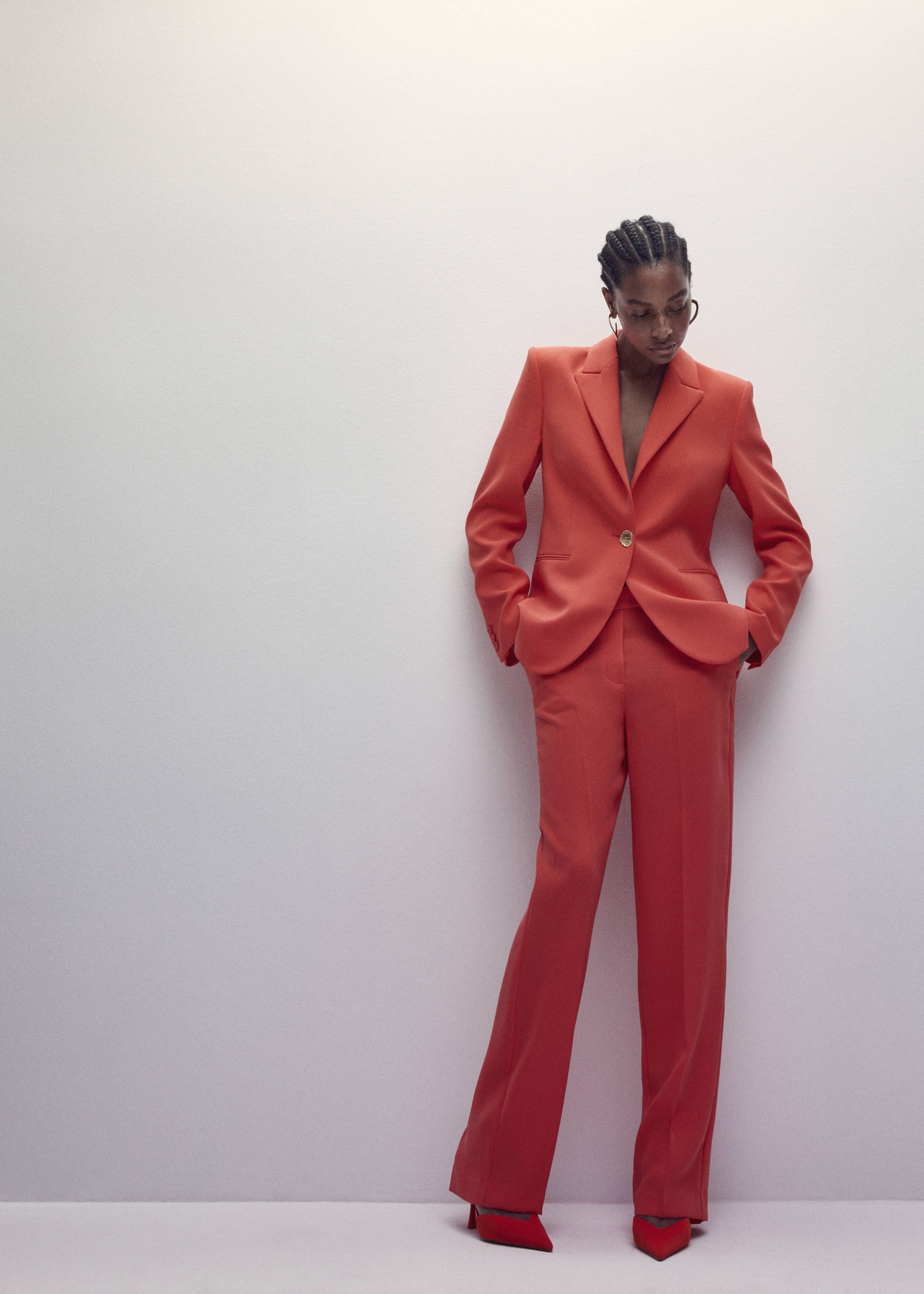 阔腿西装裤 - null