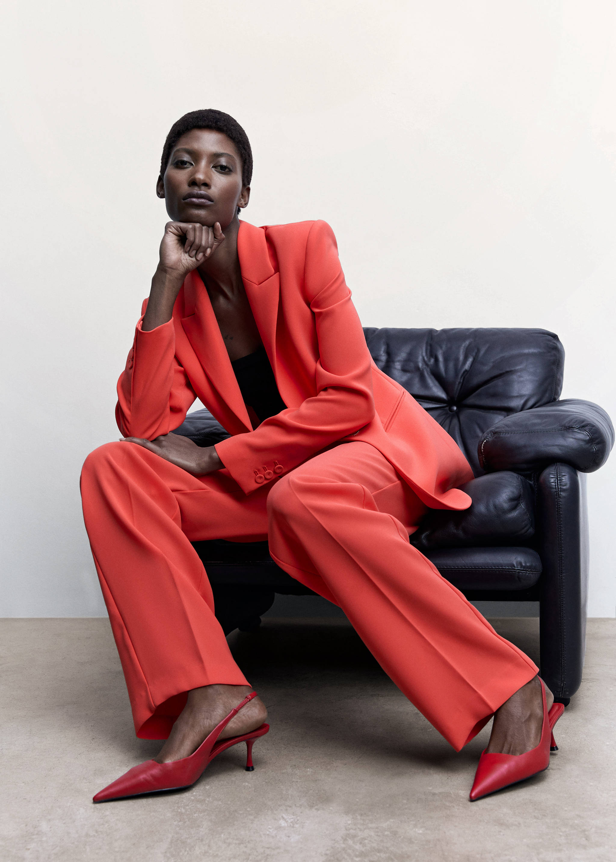 阔腿西装裤 - null