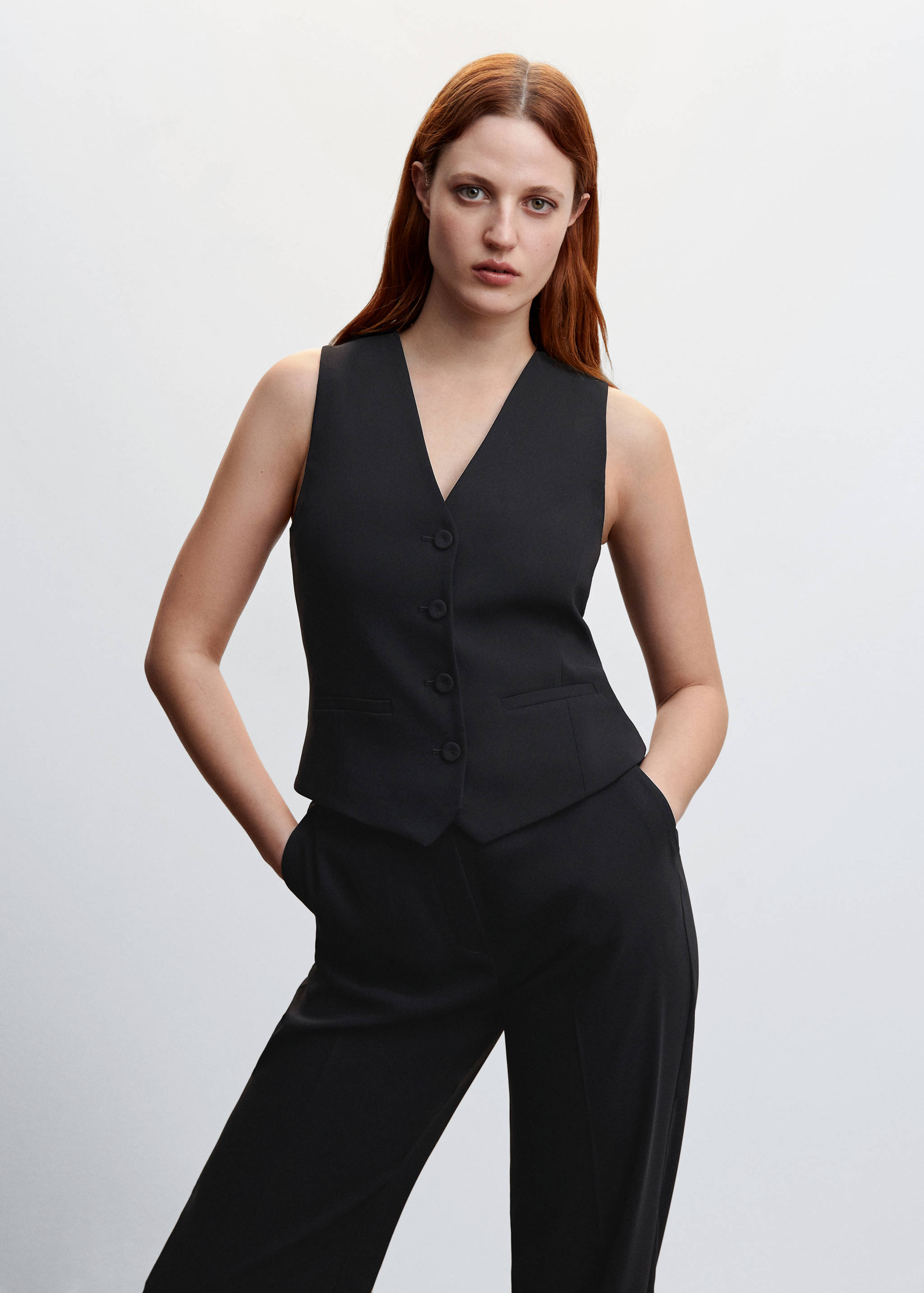 阔腿西装裤 - null