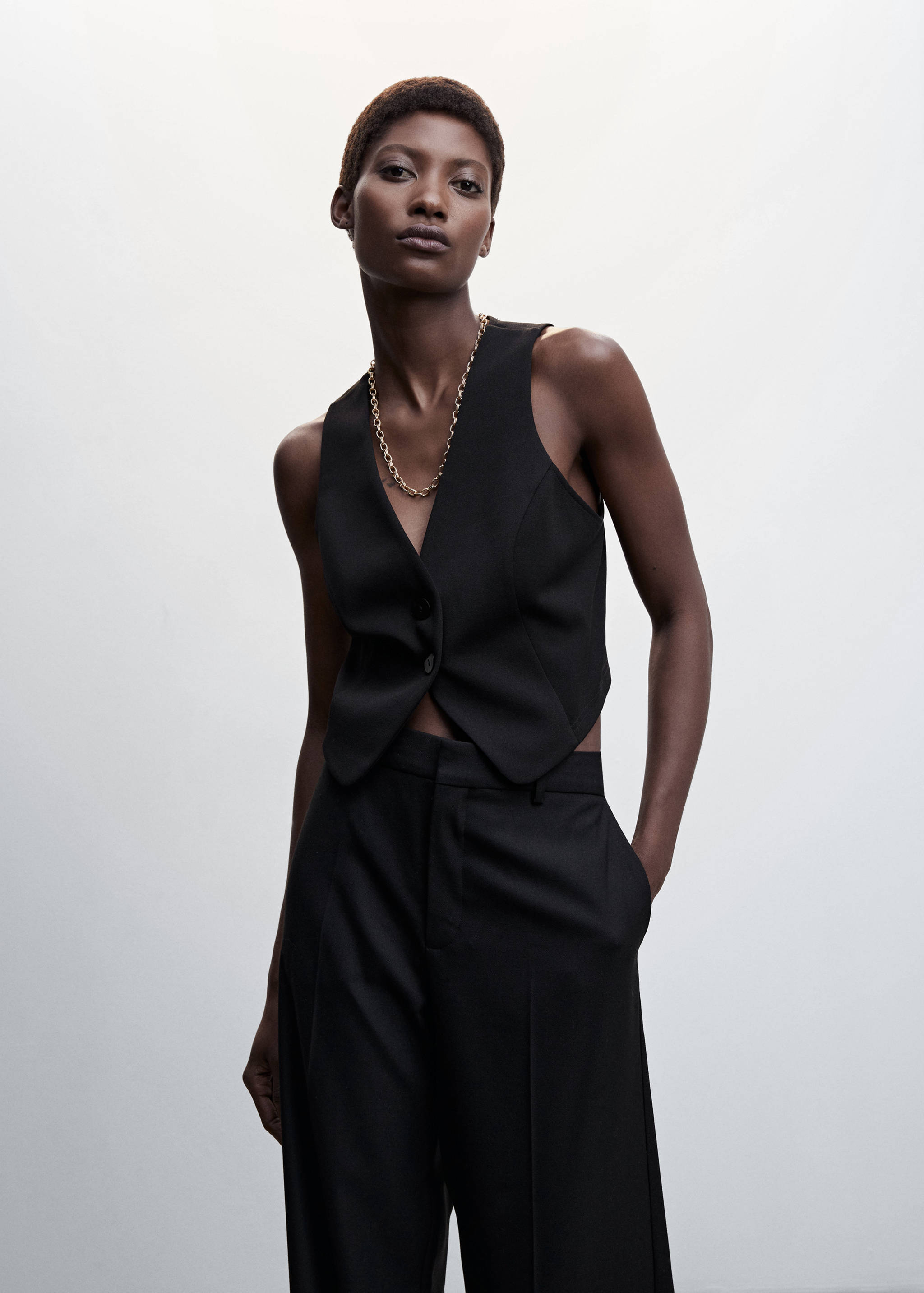 Chaleco traje botones - Plano medio